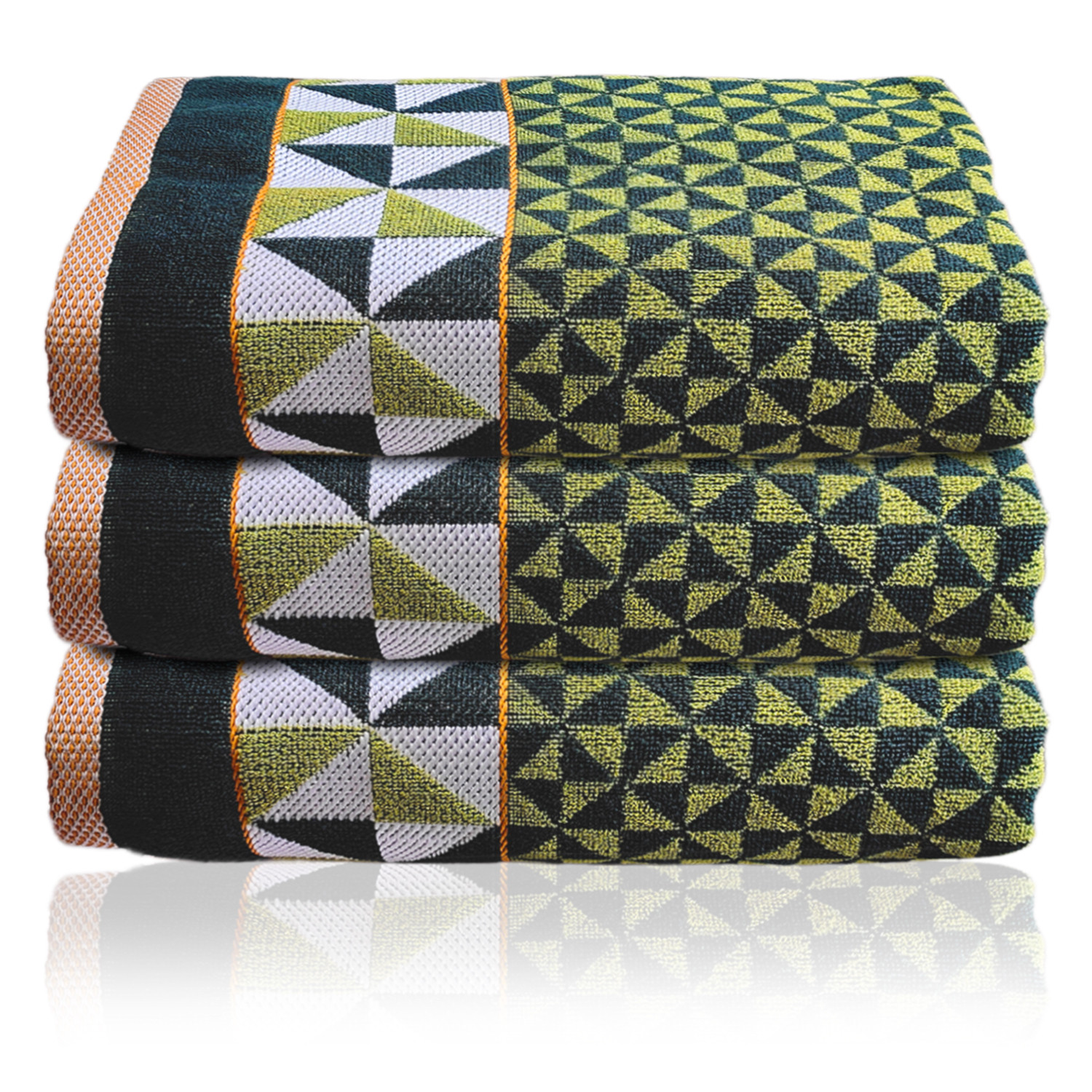 Kuber Industries Multiuses Tringle Printed Soft Cotton Bath Towel, 30