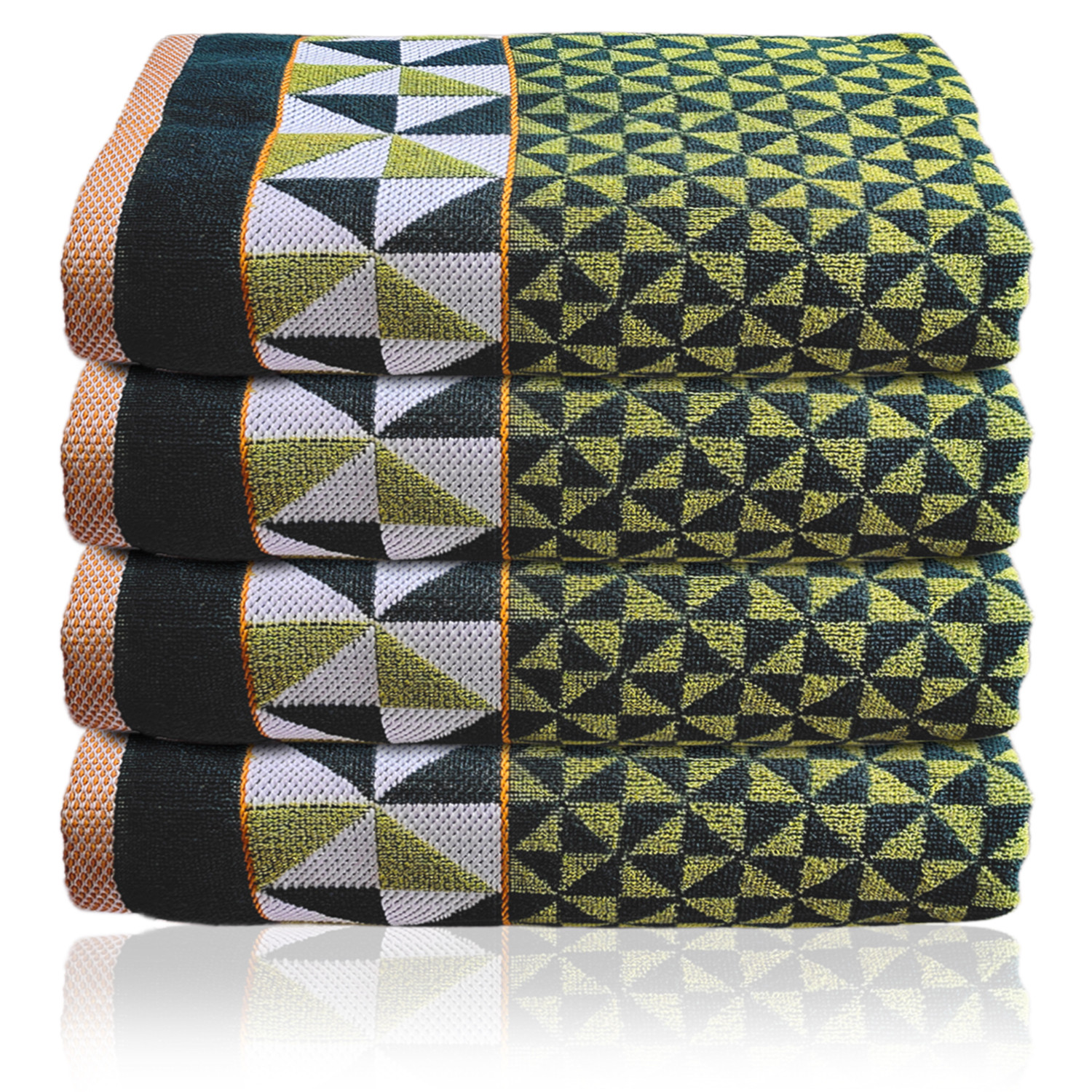 Kuber Industries Multiuses Tringle Printed Soft Cotton Bath Towel, 30