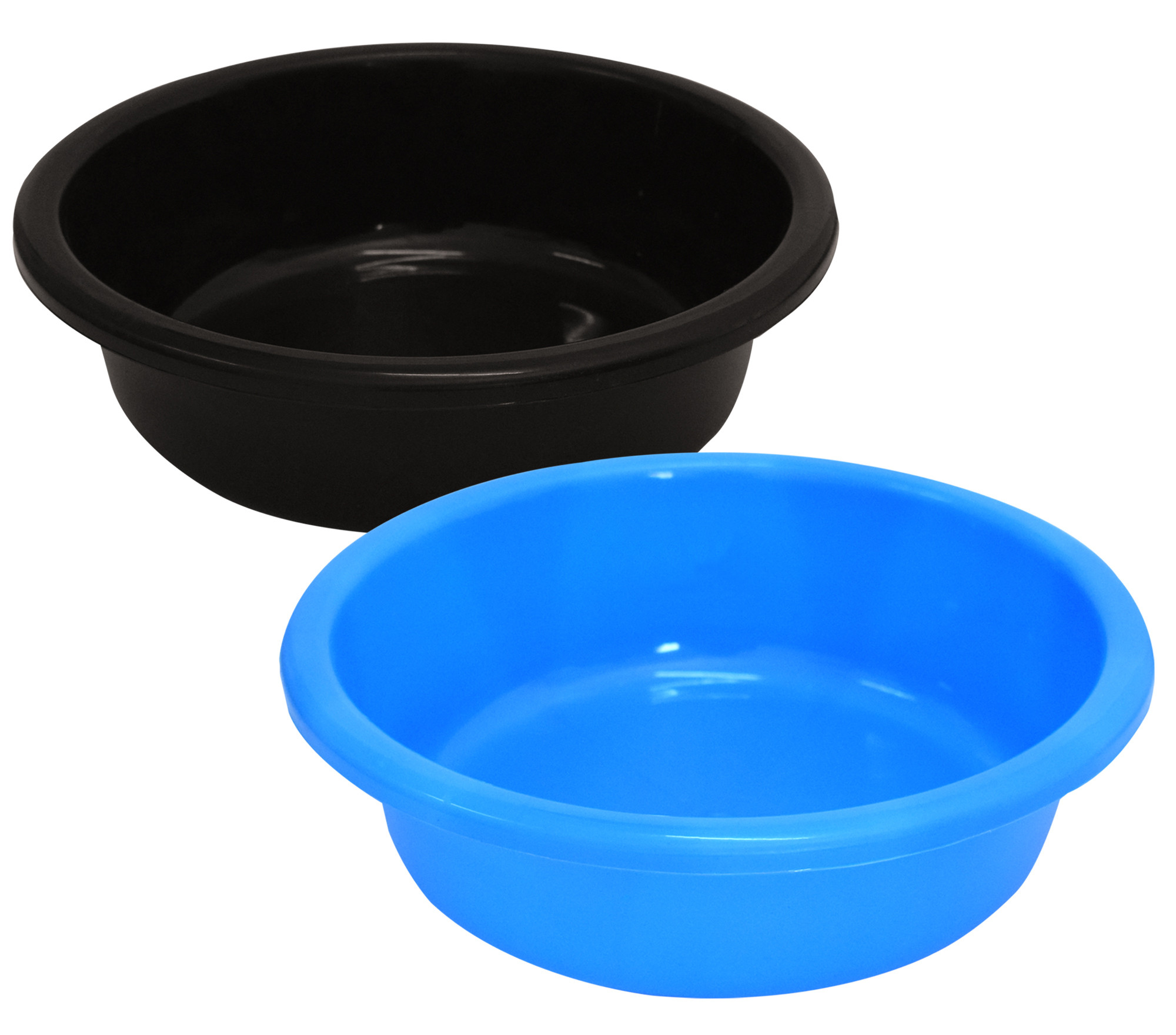 Kuber Industries Multiuses Unbreakable Plastic Knead Dough Basket/Basin Bowl For Home & Kitchen 6 Ltr- Pack of 2 (Black & Blue)