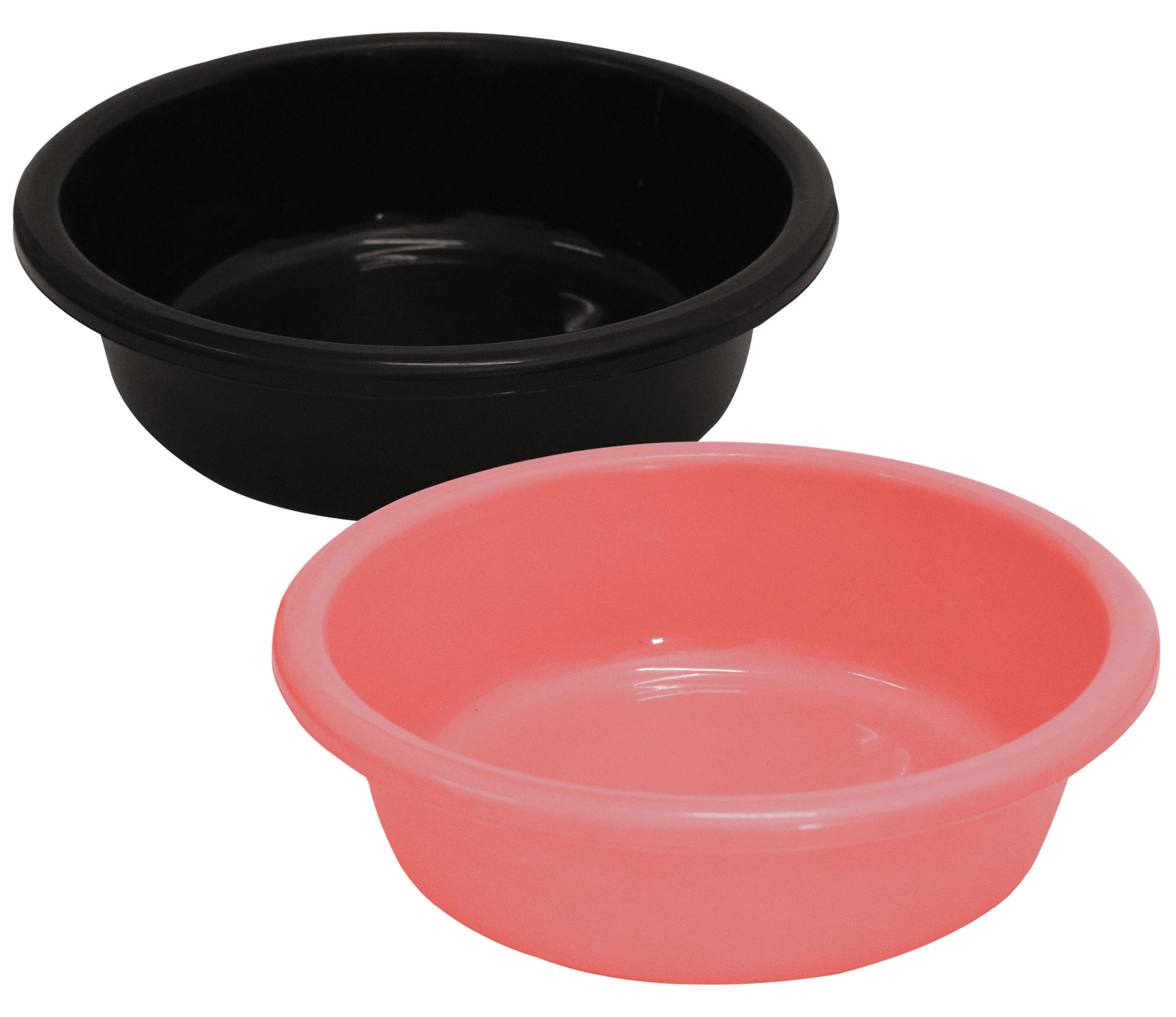 Kuber Industries Multiuses Unbreakable Plastic Knead Dough Basket/Basin Bowl For Home & Kitchen 6 Ltr- Pack of 2 (Black & Light Pink)