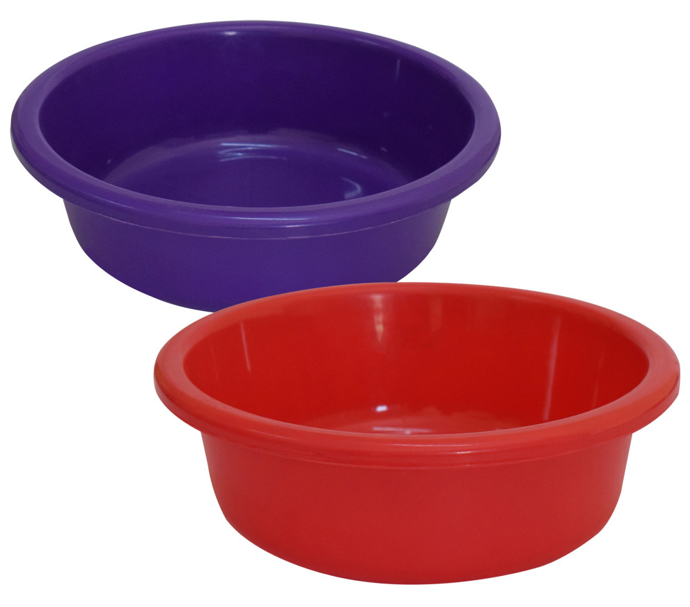 Kuber Industries Multiuses Unbreakable Plastic Knead Dough Basket/Basin Bowl For Home &amp; Kitchen 6 Ltr- Pack of 2 (Purple &amp; Red)