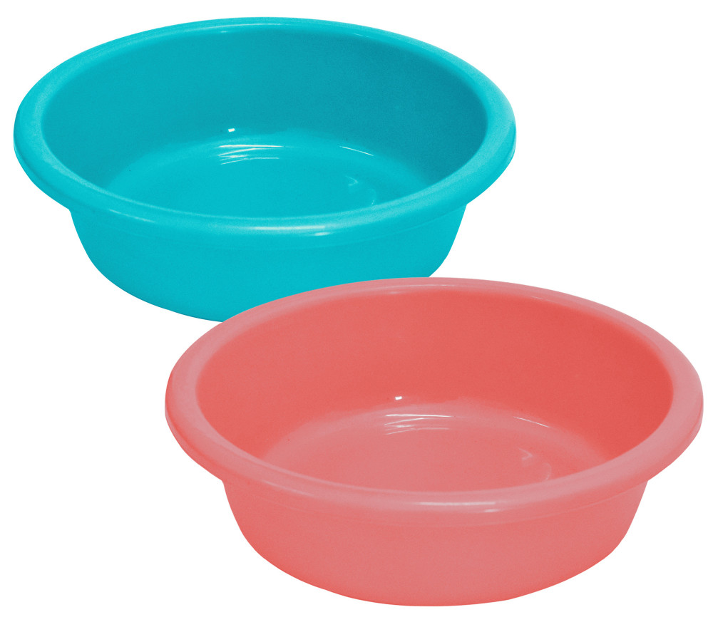 Kuber Industries Multiuses Unbreakable Plastic Knead Dough Basket/Basin Bowl For Home &amp; Kitchen 6 Ltr- Pack of 2 (Sky Blue &amp; Light Pink)