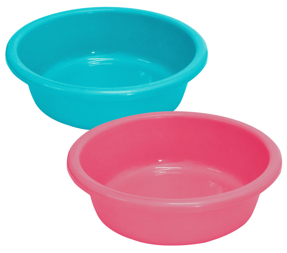 Kuber Industries Multiuses Unbreakable Plastic Knead Dough Basket/Basin Bowl For Home &amp; Kitchen 6 Ltr- Pack of 2 (Sky Blue &amp; Pink)
