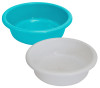 Multiuses Unbreakable Plastic Knead Dough Basket/Basin Bowl For Home &amp; Kitchen 6 Ltr- Pack of 2 (Sky Blue &amp; White) 52KM3864