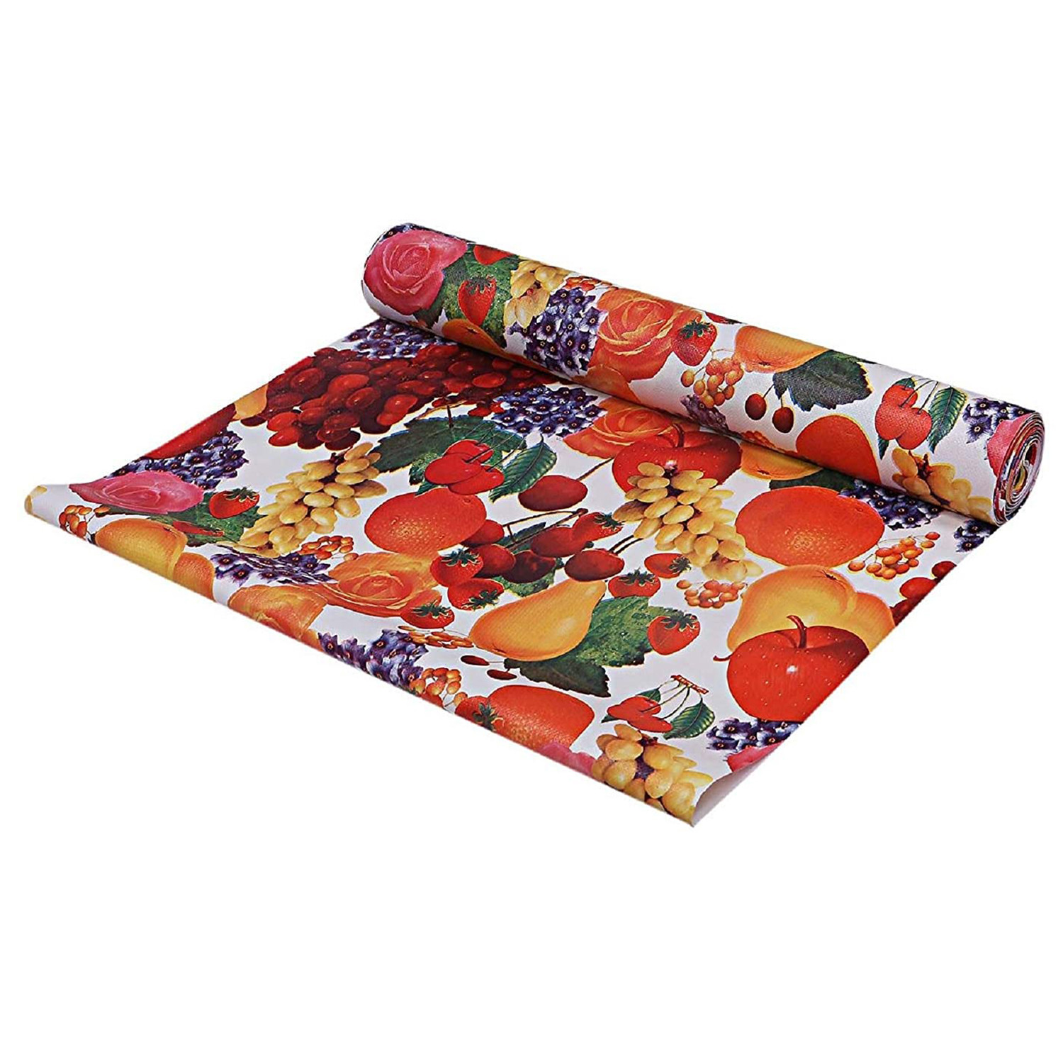 Kuber Industries Multiuses Vegetable Print Shelf Liners for Kitchen Shelves, cupboards, Wardrobe, Drawer, 5 Mtr (Red)