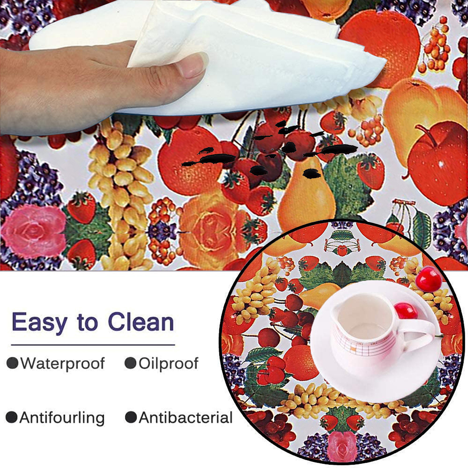Kuber Industries Multiuses Vegetable Print Shelf Liners for Kitchen Shelves, cupboards, Wardrobe, Drawer, 5 Mtr (Red)