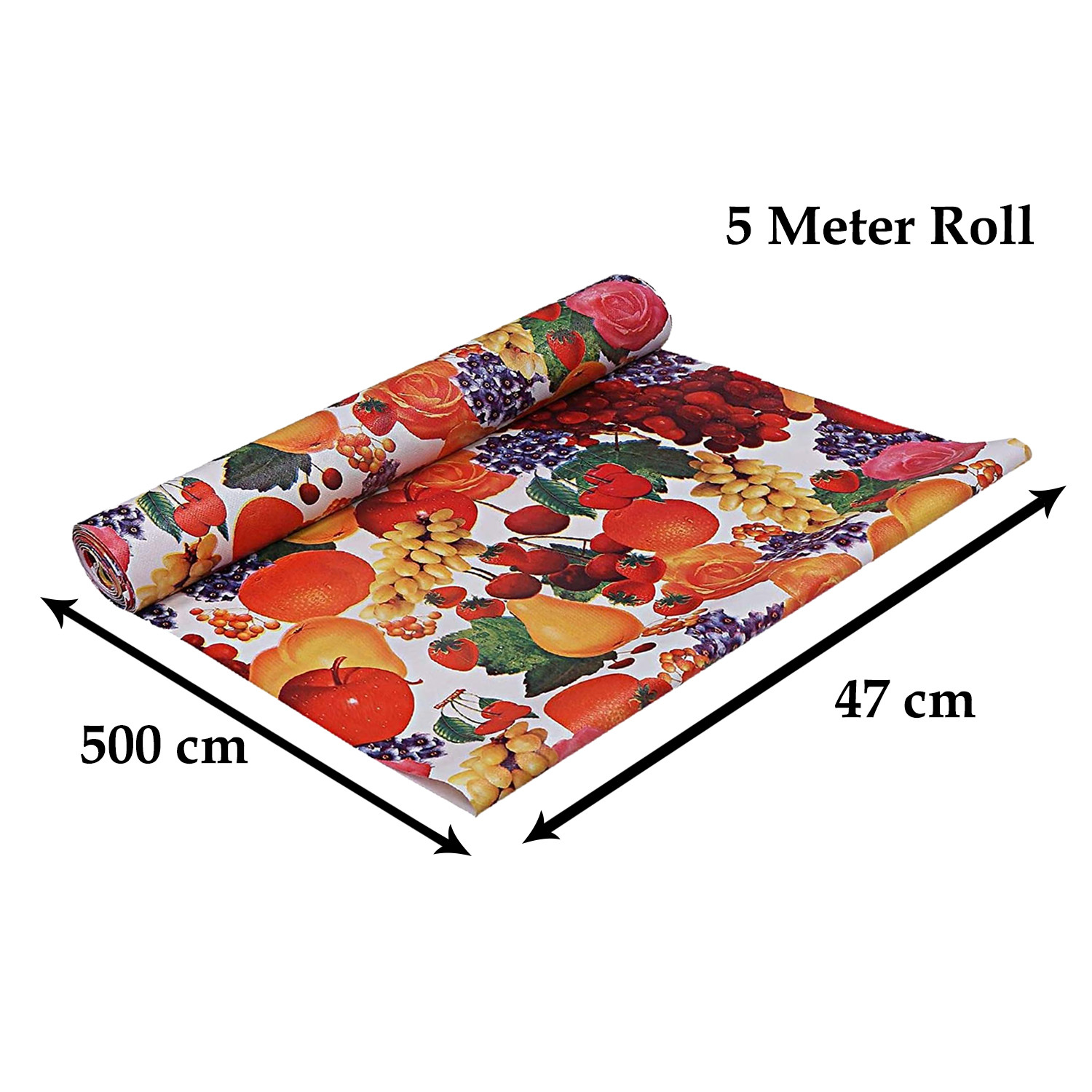 Kuber Industries Multiuses Vegetable Print Shelf Liners for Kitchen Shelves, cupboards, Wardrobe, Drawer, 5 Mtr (Red)