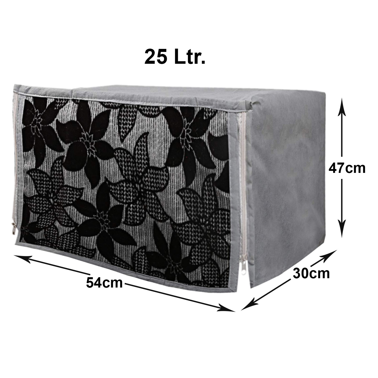 Kuber Industries Multiuses Velvet Flower Print Microwave Oven Cover For Home & Kitchen 25 Ltr. (Gray)