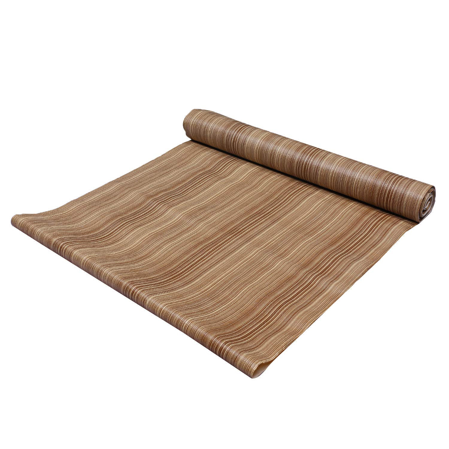 Kuber Industries Multiuses Wooden Print Shelf Liners for Kitchen Shelves, cupboards, Wardrobe, Drawer, 10 Mtr (Light Brown)