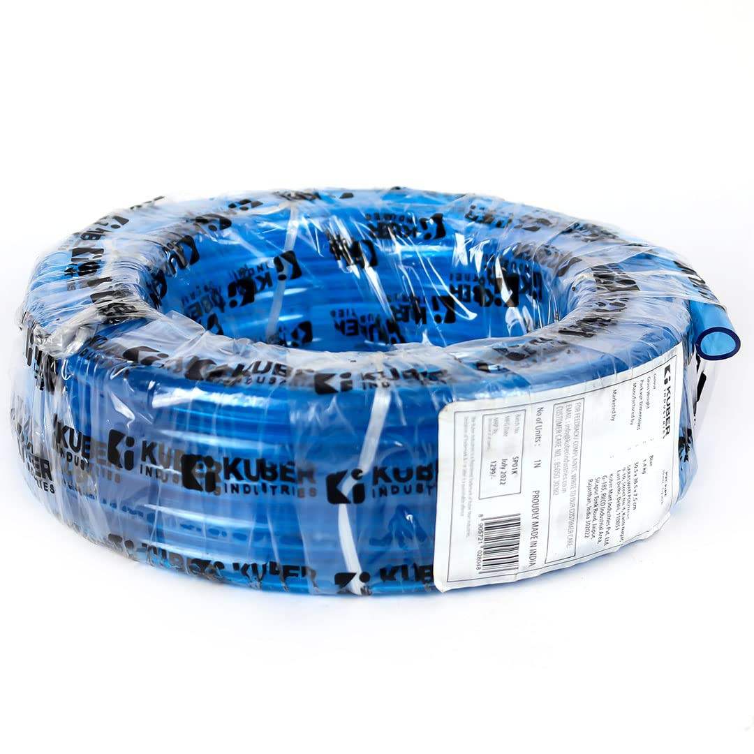 Kuber Industries Multiutility PVC Water Pipe  Multi-Utility Water Pipe for Garden Car Cleaning  Pet Washing  Light Weight Kink Proof Proof  Portable Hose Pipe for Gardening  10 Meter  Blue 