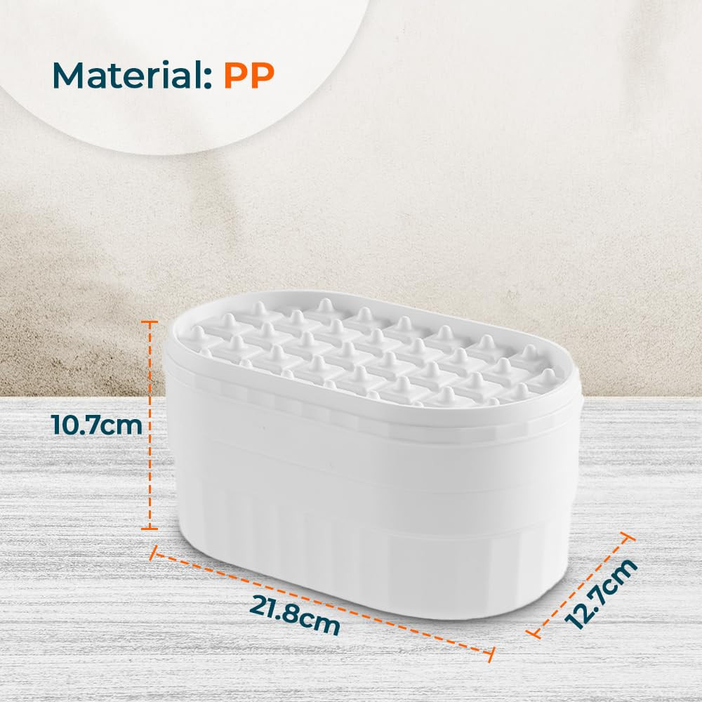 Kuber Industries Nail Press 2-Layer Ice Box|Flexible Ice Cube Tray|White