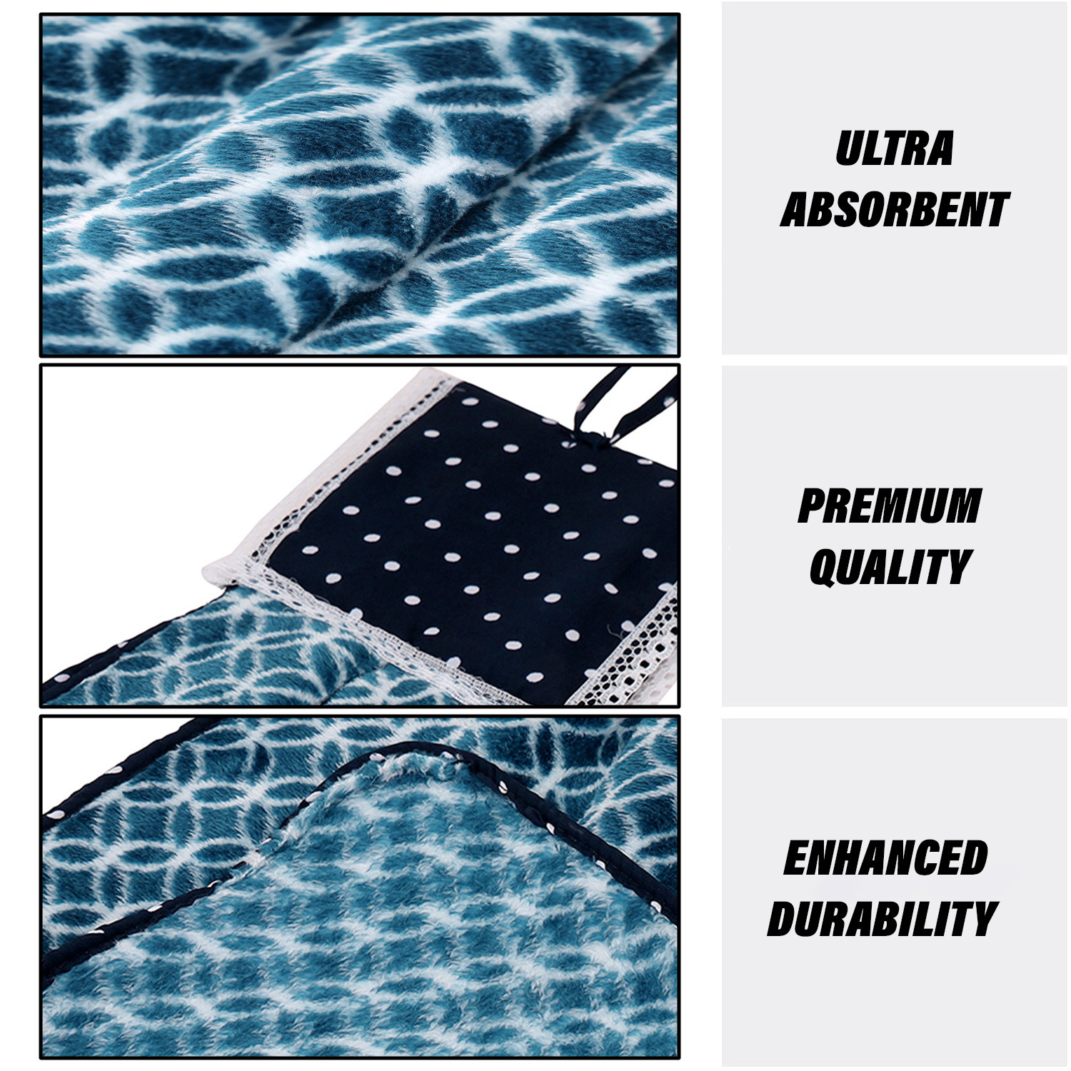 Kuber Industries Napkin  Washbasin Hanging Napkin  Kitchen Towel with Ties  Napkin for Kitchen  Circle Napkin for Bathroom  Hand Towel for Kitchen  Blue