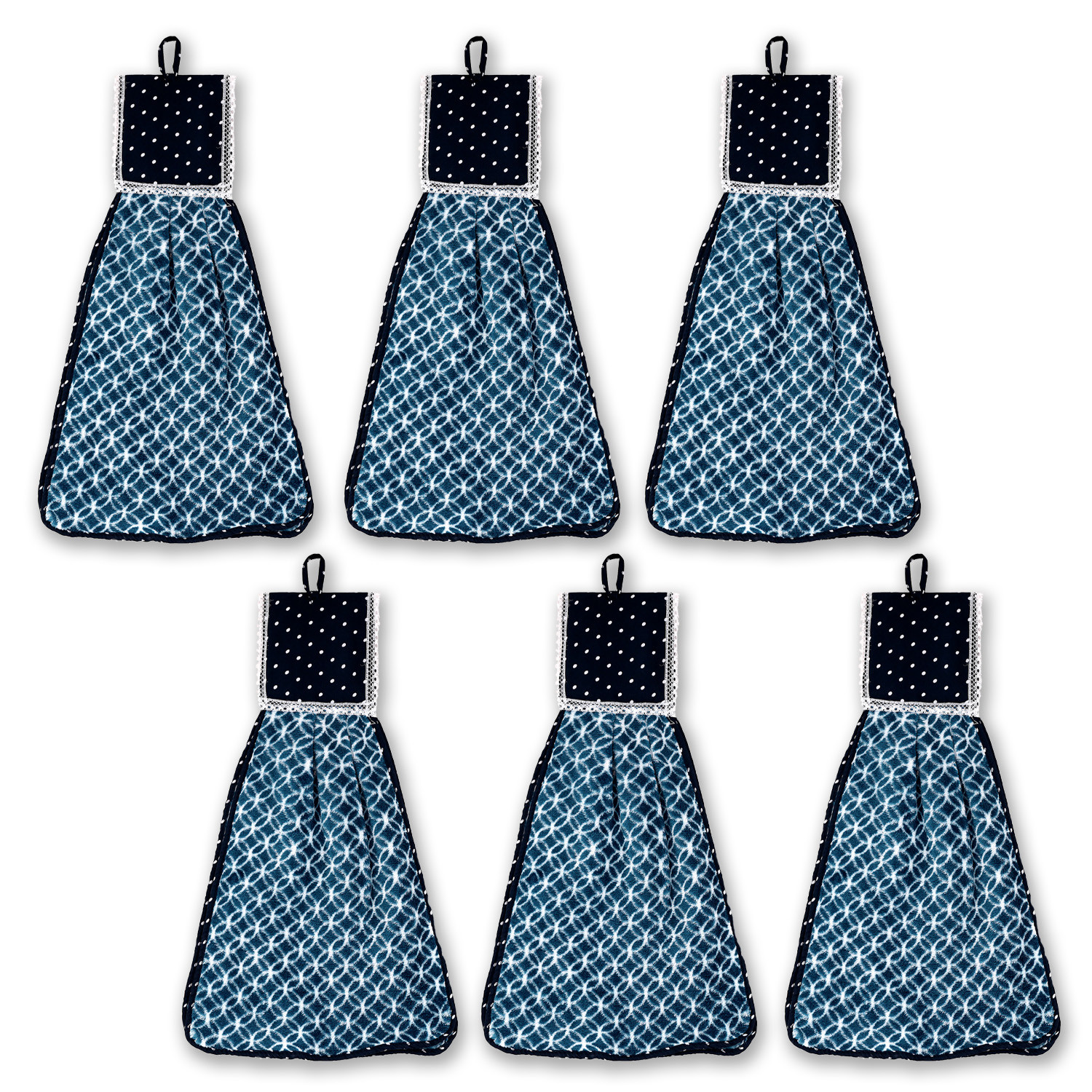 Kuber Industries Napkin | Washbasin Hanging Napkin | Kitchen Towel with Ties | Napkin for Kitchen | Circle Napkin for Bathroom | Hand Towel for Kitchen | Blue