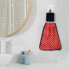 Napkin | Washbasin Hanging Napkin | Kitchen Towel with Ties | Napkin for Kitchen | Circle Napkin for Bathroom | Hand Towel for Kitchen | Red