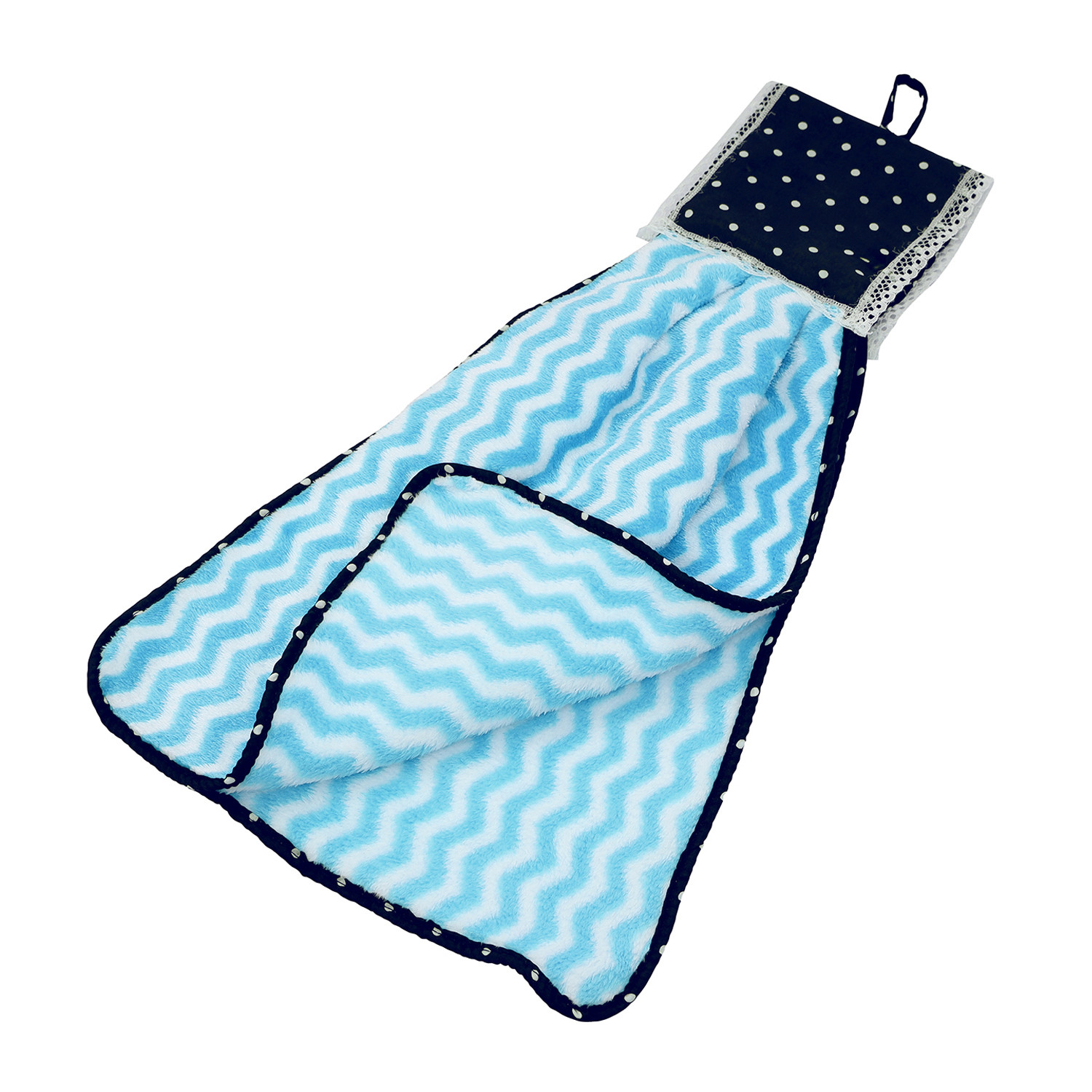 Kuber Industries Napkin | Washbasin Hanging Napkin | Kitchen Towel with Ties | Napkin for Kitchen | Zig Zag Napkin for Bathroom | Hand Towel for Kitchen | Pack of 2 | Multi
