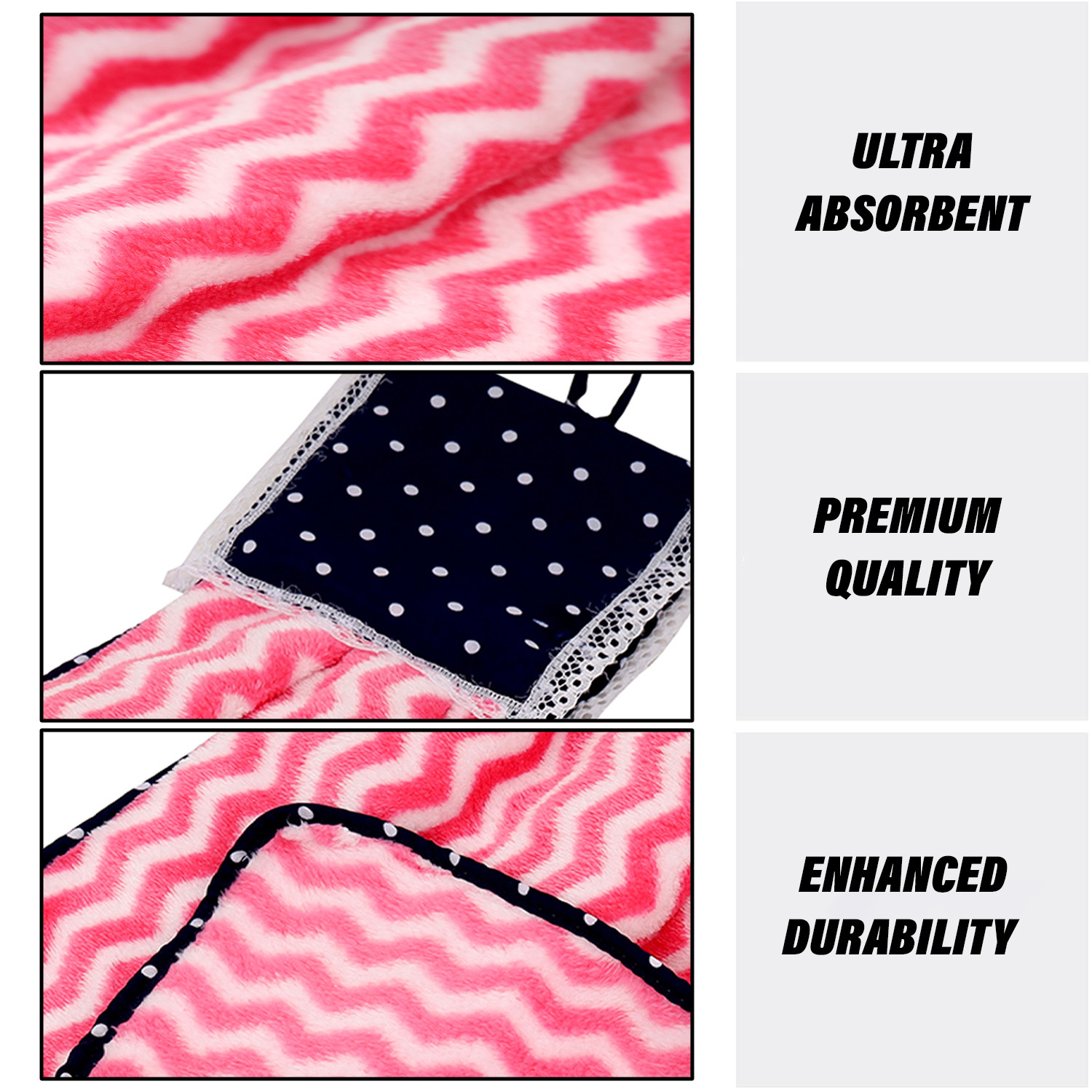 Kuber Industries Napkin | Washbasin Hanging Napkin | Kitchen Towel with Ties | Napkin for Kitchen | Zig Zag Napkin for Bathroom | Hand Towel for Kitchen | Pack of 4 | Multi