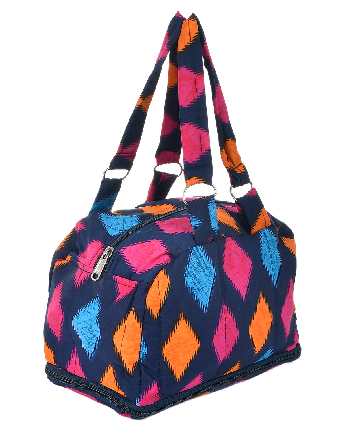 Kuber Industries Navajo Pattern Multiuses Hand Bag: Tote Bag: Travel Toiletry Bag For Women/Girls (Blue)