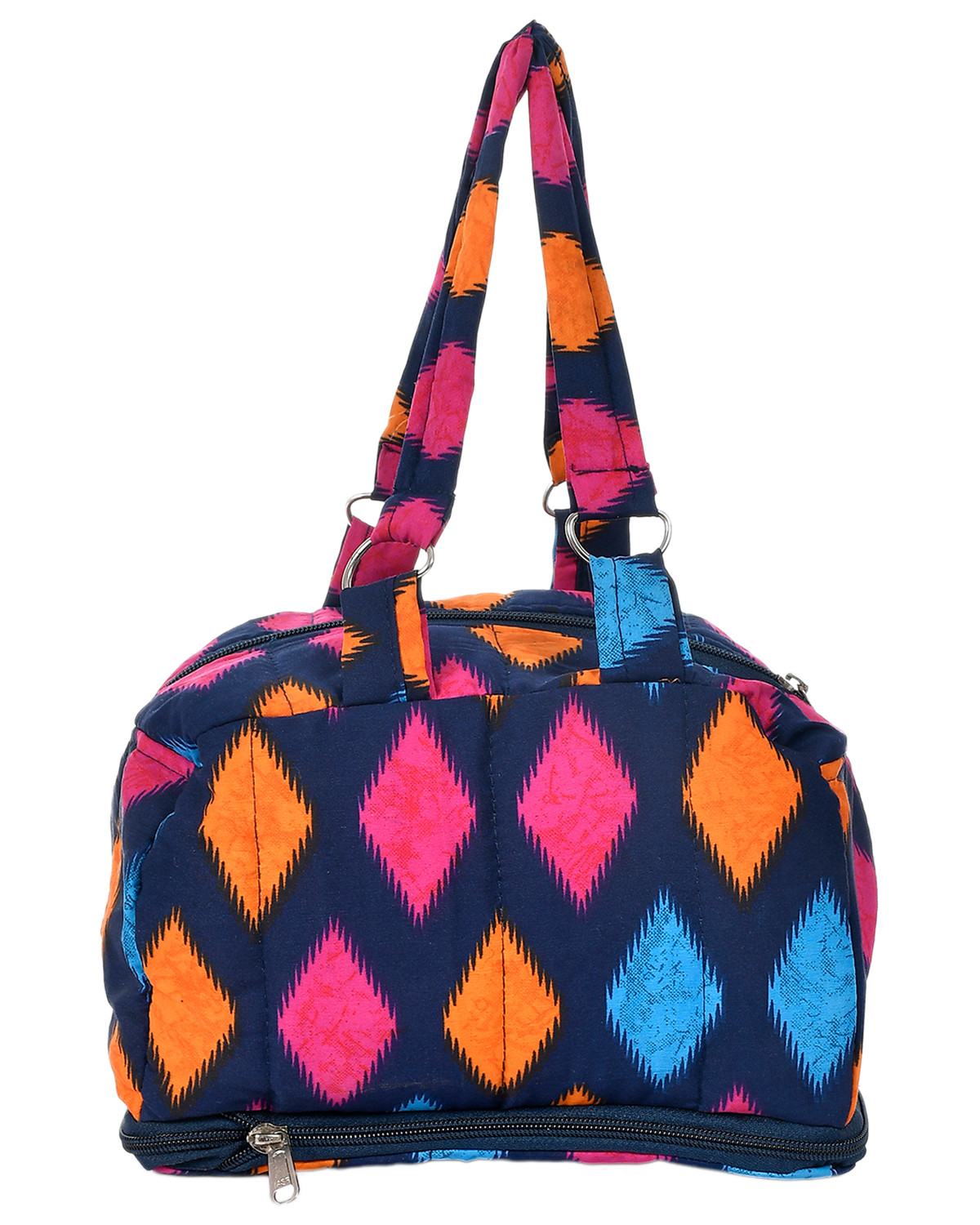 Kuber Industries Navajo Pattern Multiuses Hand Bag: Tote Bag: Travel Toiletry Bag For Women/Girls (Blue)