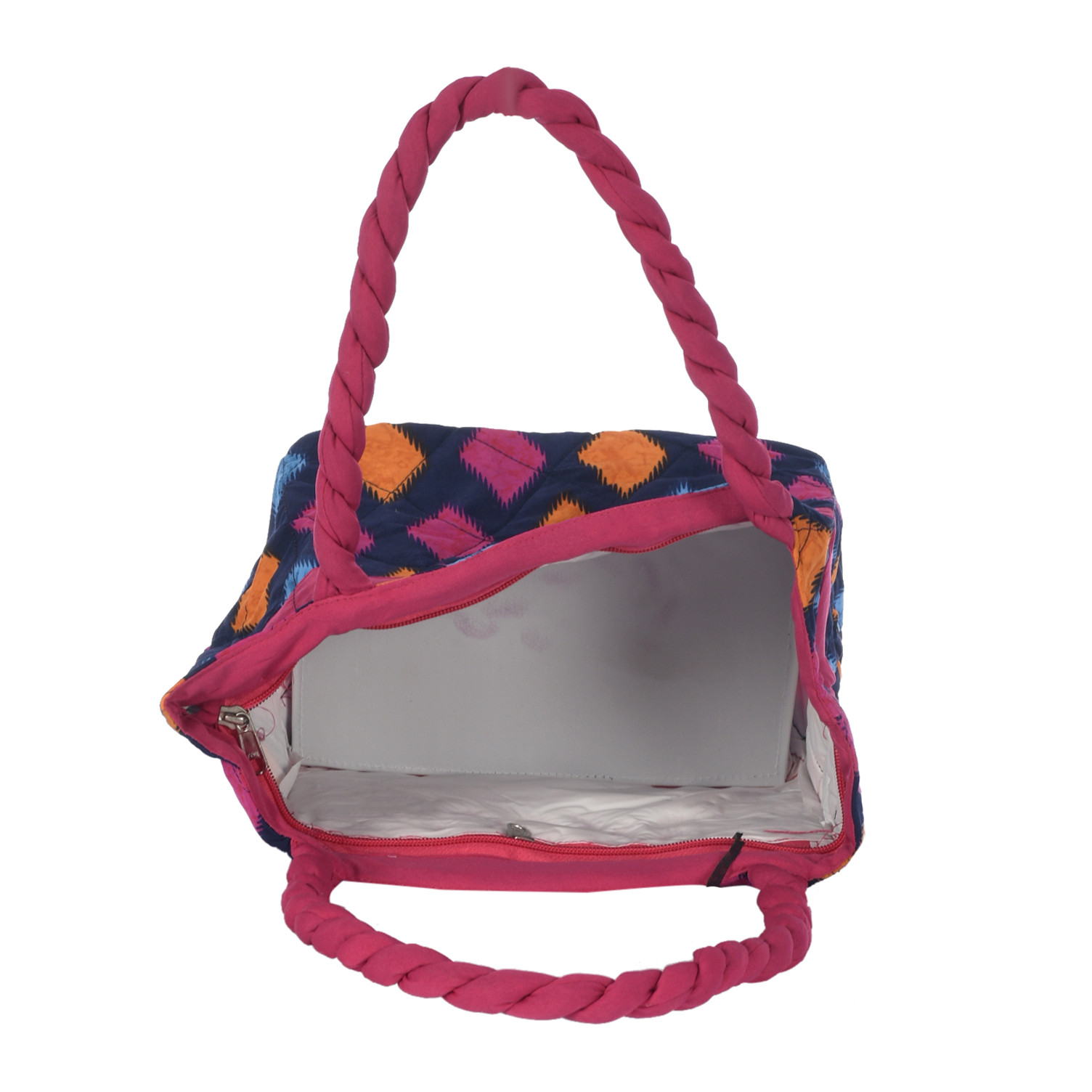 Kuber Industries Navajo Print Hand Bag, Bow Bag For Women/Girls With Handle (Blue)