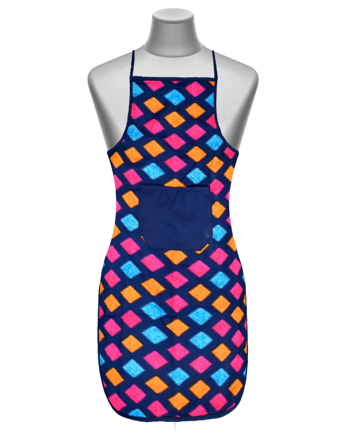 Kuber Industries Navajo Printed Apron with 1 Front Pocket (Blue)