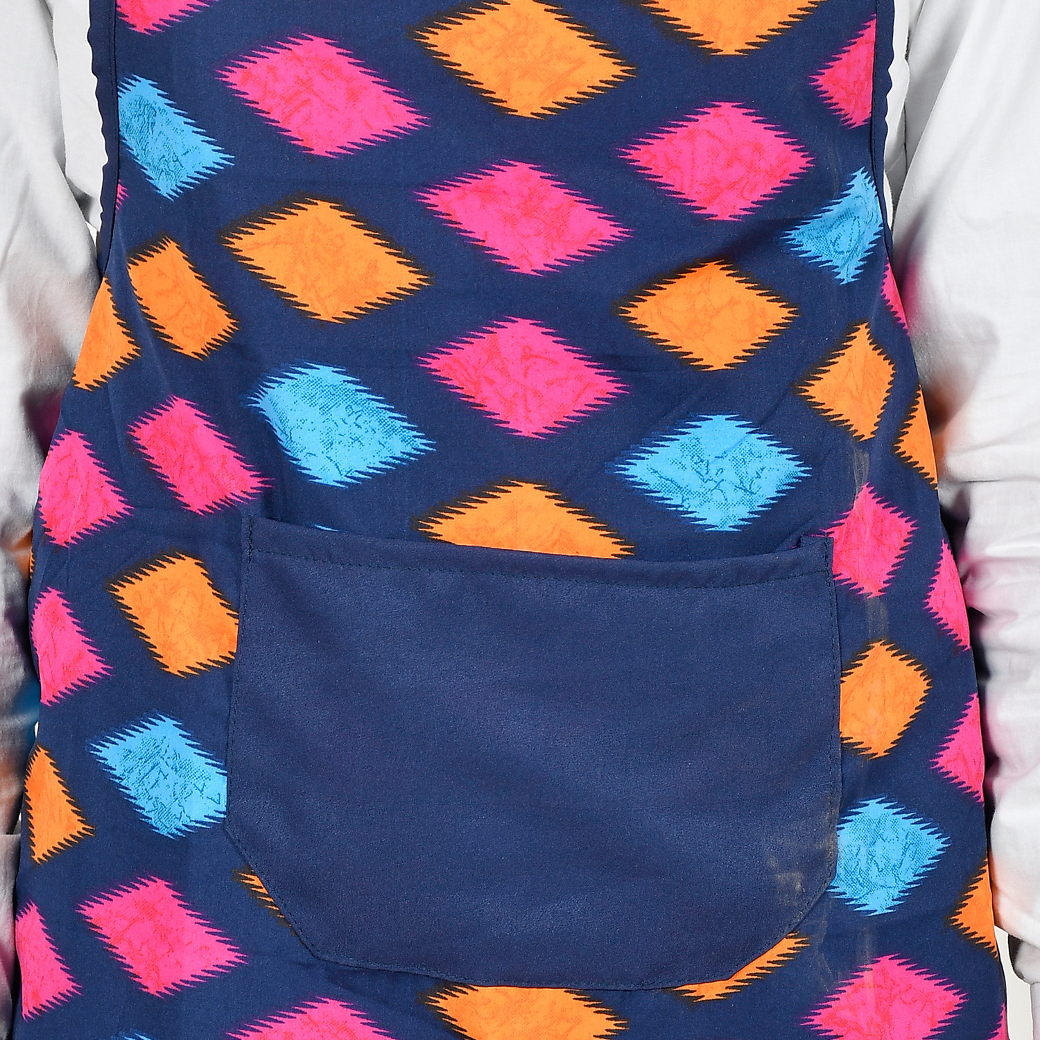 Kuber Industries Navajo Printed Apron with 1 Front Pocket (Blue)