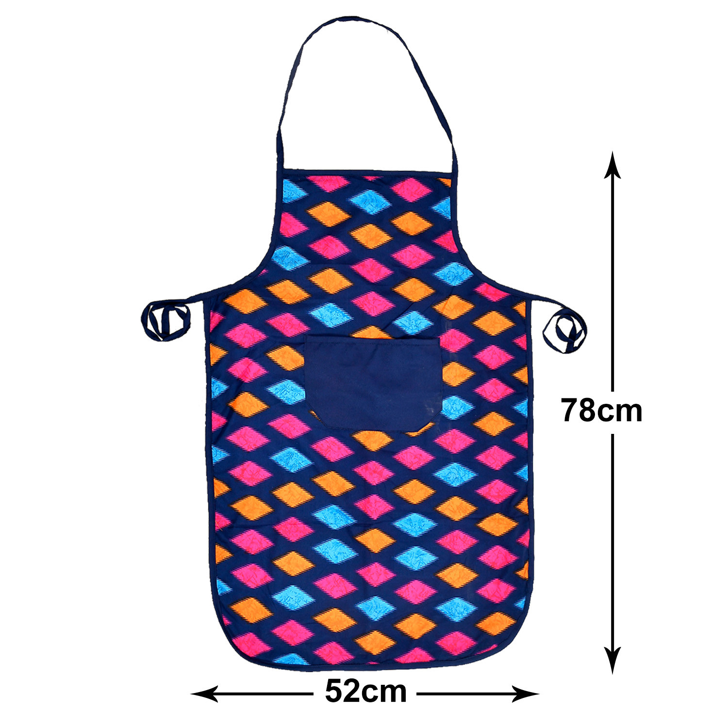 Kuber Industries Navajo Printed Apron with 1 Front Pocket (Blue)