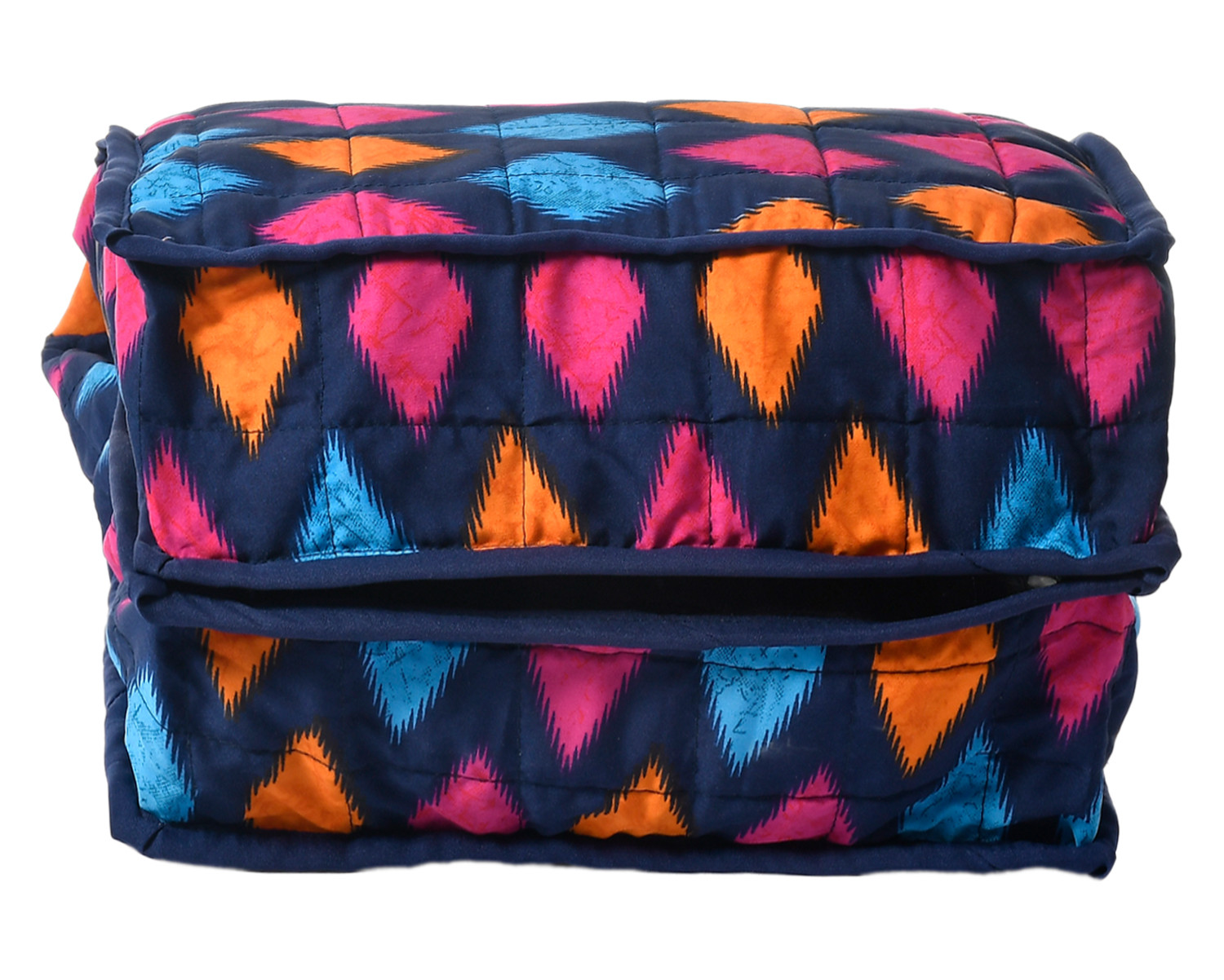 Kuber Industries Navajo Printed Foldable Cotton Undergarments, Clothes Organizer/Storage Bag With 2 Tranasparent Compartment (Green)