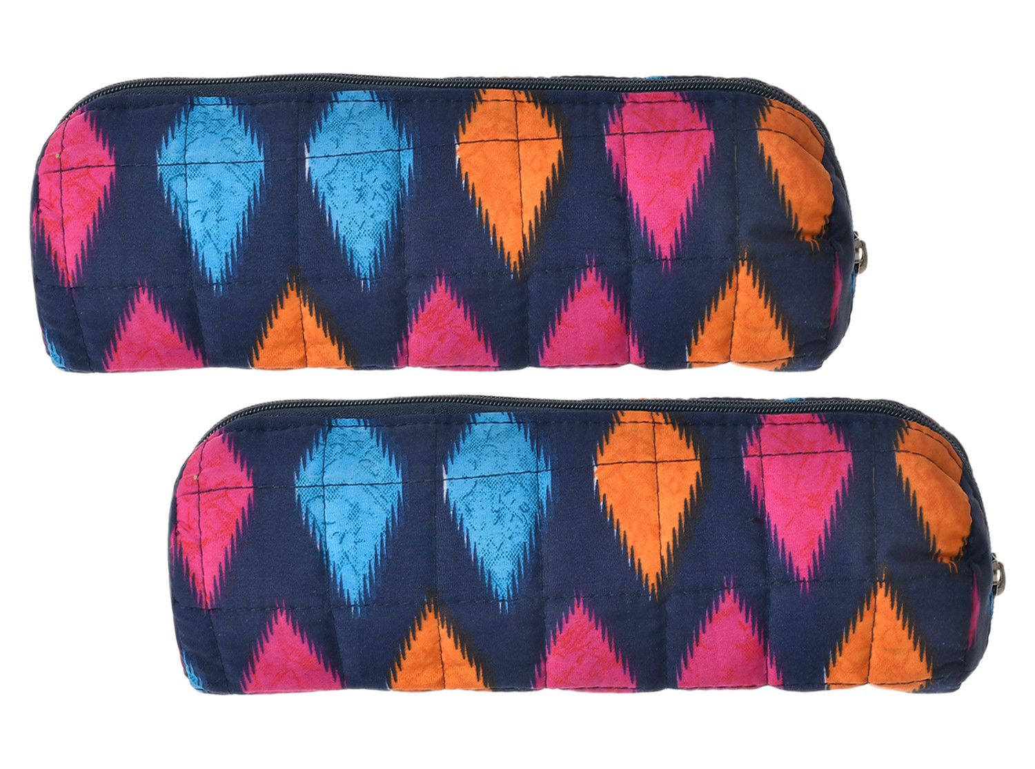 Kuber Industries Navajo Printed Single Rod Cotton Bangle/Watch/Bracelet Organizer (Blue)