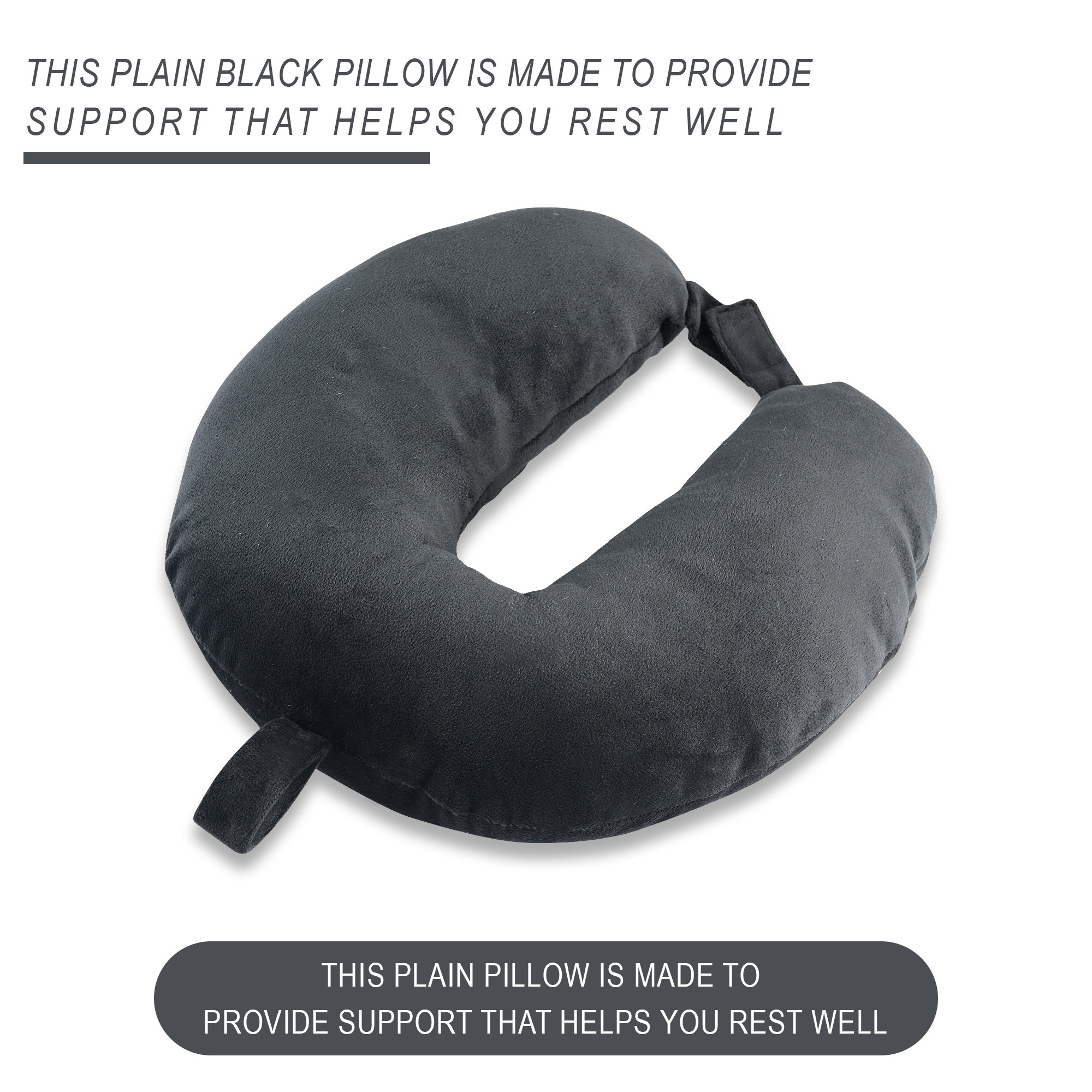 Kuber Industries Neck Pillow  Plain Travel Pillow for Neck  Neck Rest Pillow  Neck Cushion Pillow for Car  Microfiber Pillow for Neck  Blue