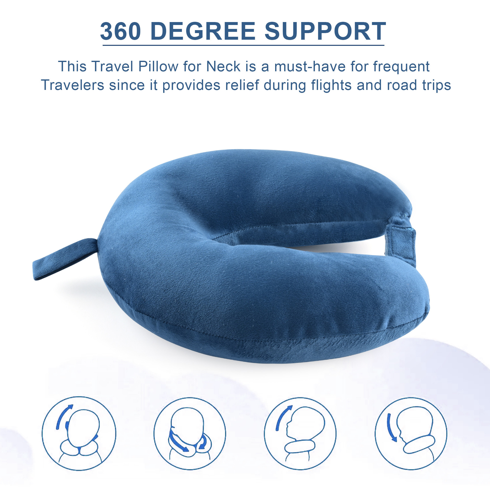 Kuber Industries Neck Pillow  Travel Pillow for Neck  Neck Rest Pillow  Neck Cushion Pillow for Car  Microfiber Pillow for Neck  Plain Black