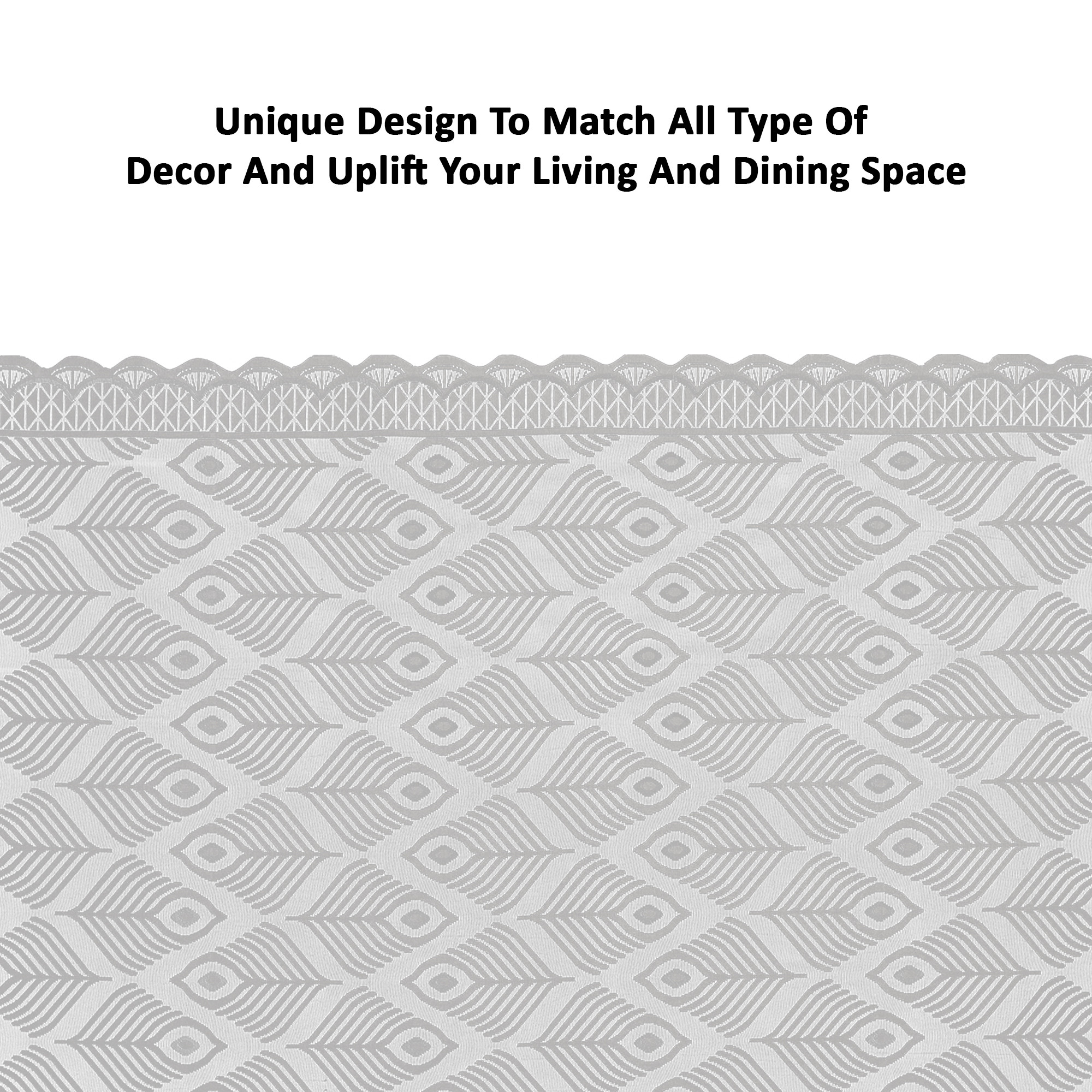 Kuber Industries Net Cotton Table Cloth for  Dining Table    Durable  Washable Table Sheet  Protector Cover for Home Office  Restaurants  Pankh Design - Grey