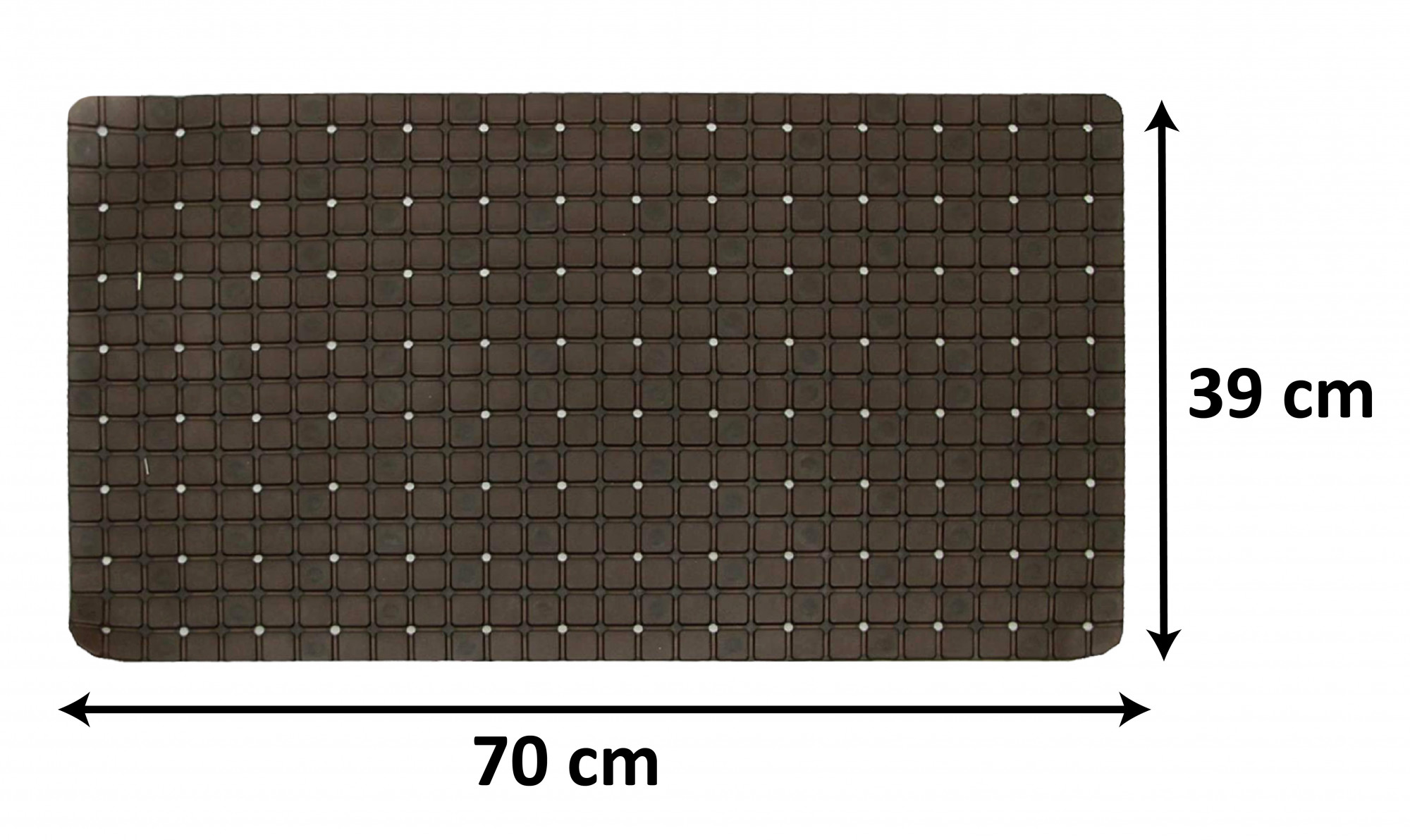 Kuber Industries Non Slip Eco Friendly Shower Bath Mat With Drain Holes And Suction Cups to Keep Floor Clean (Brown) -HS43KUBMART25553
