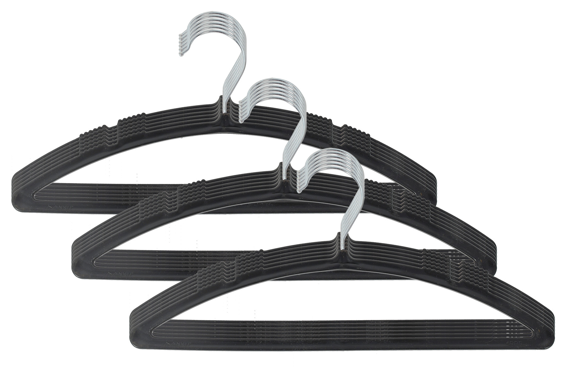 Kuber Industries Non-Slip, Space Saving Plastic Closet Baby Hanger For Laundry & Everyday Use (Black)-HS43KUBMART25719