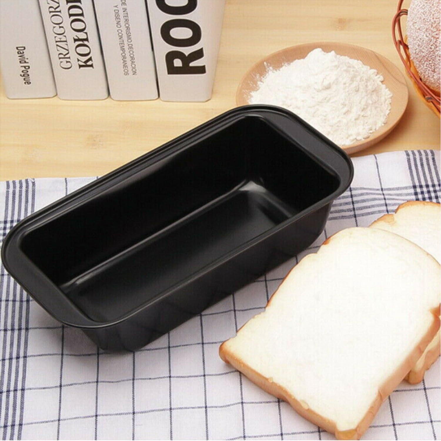 Kuber Industries Non-Stick Bread Baking Pan|Cake Tray for Baking|Bread, Cake Mould (Black)