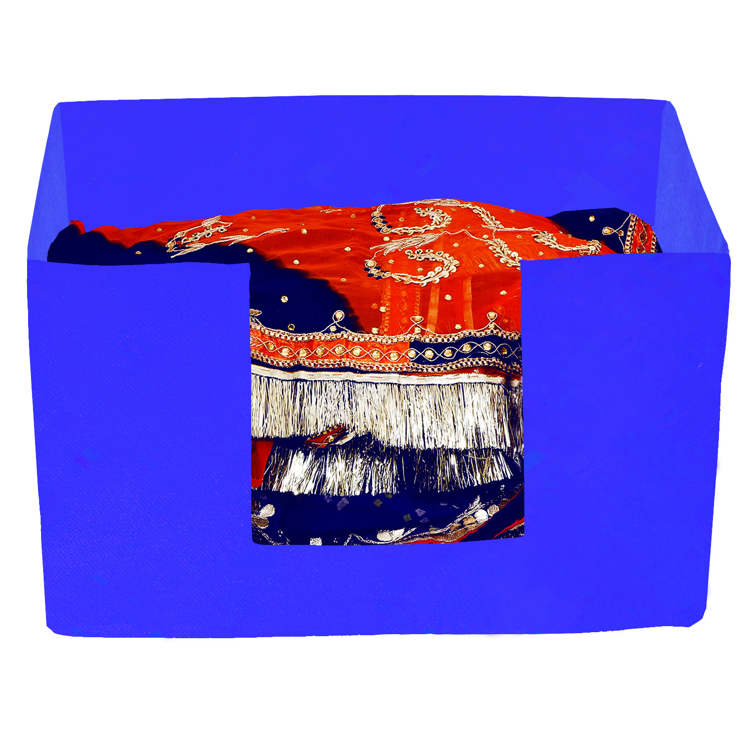 Kuber Industries Non Woven 1 Piece Shirt Stacker And Foldable Rectangle Cloth Saree Stacker Cloth Wardrobe Organizer Wardrobe Organizer (Royal Blue) -CTKTC38275