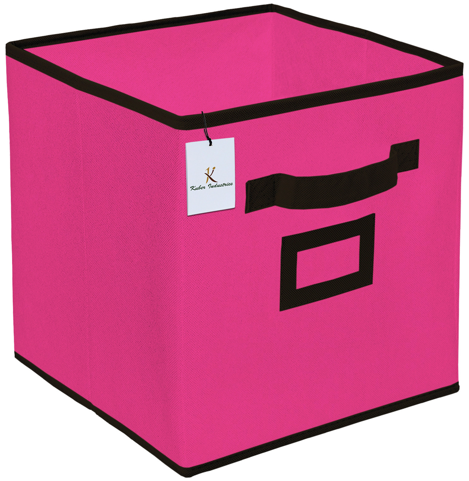 Kuber Industries Non Woven 1 Piece Shirt Stacker Wardrobe Organizer And Large Foldable Storage Organiser Cubes/Boxes (Pink) -CTKTC38367
