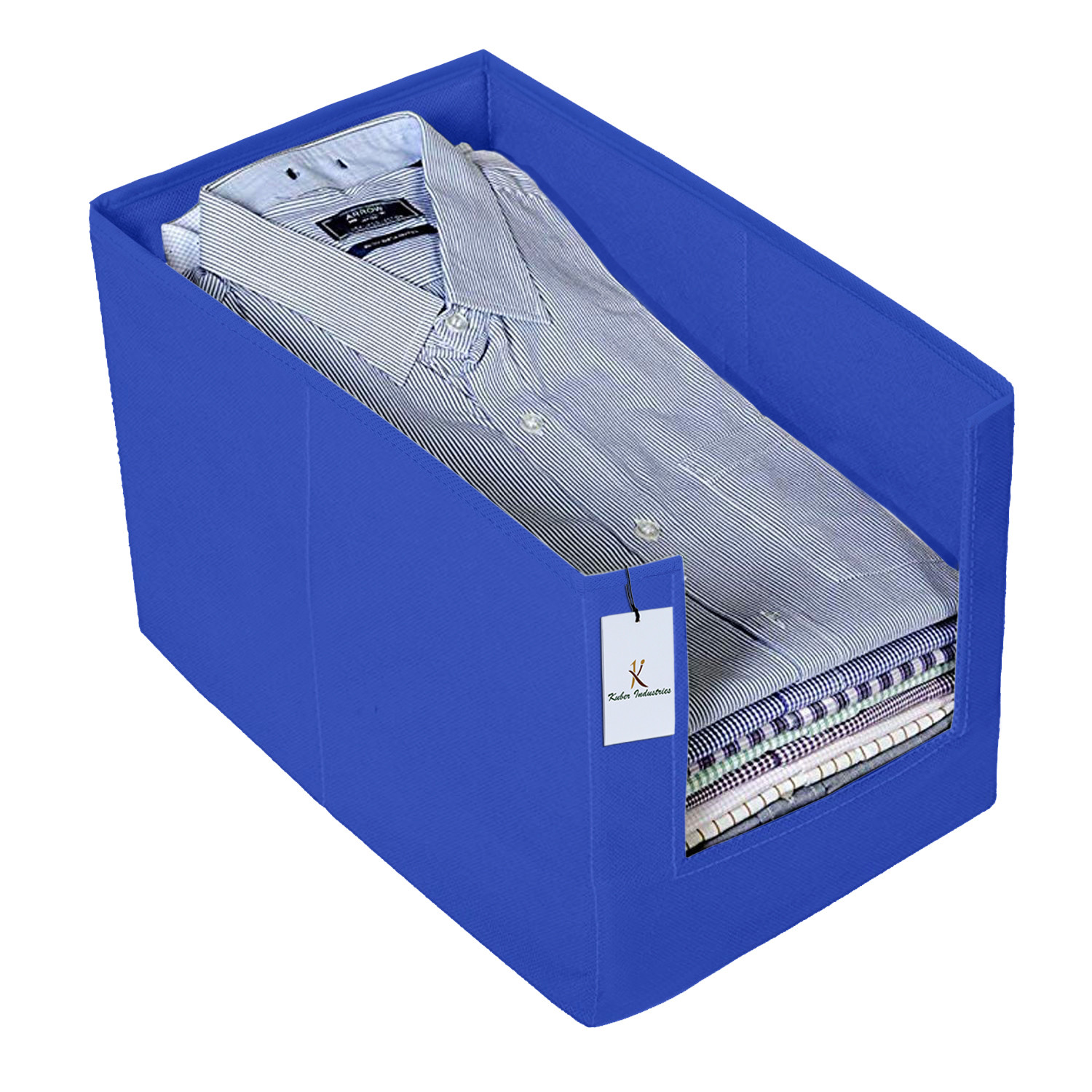 Kuber Industries Non Woven 1 Piece Shirt Stacker Wardrobe Organizer And Small Foldable Storage Organiser Cubes/Boxes (Purple) -CTKTC38343