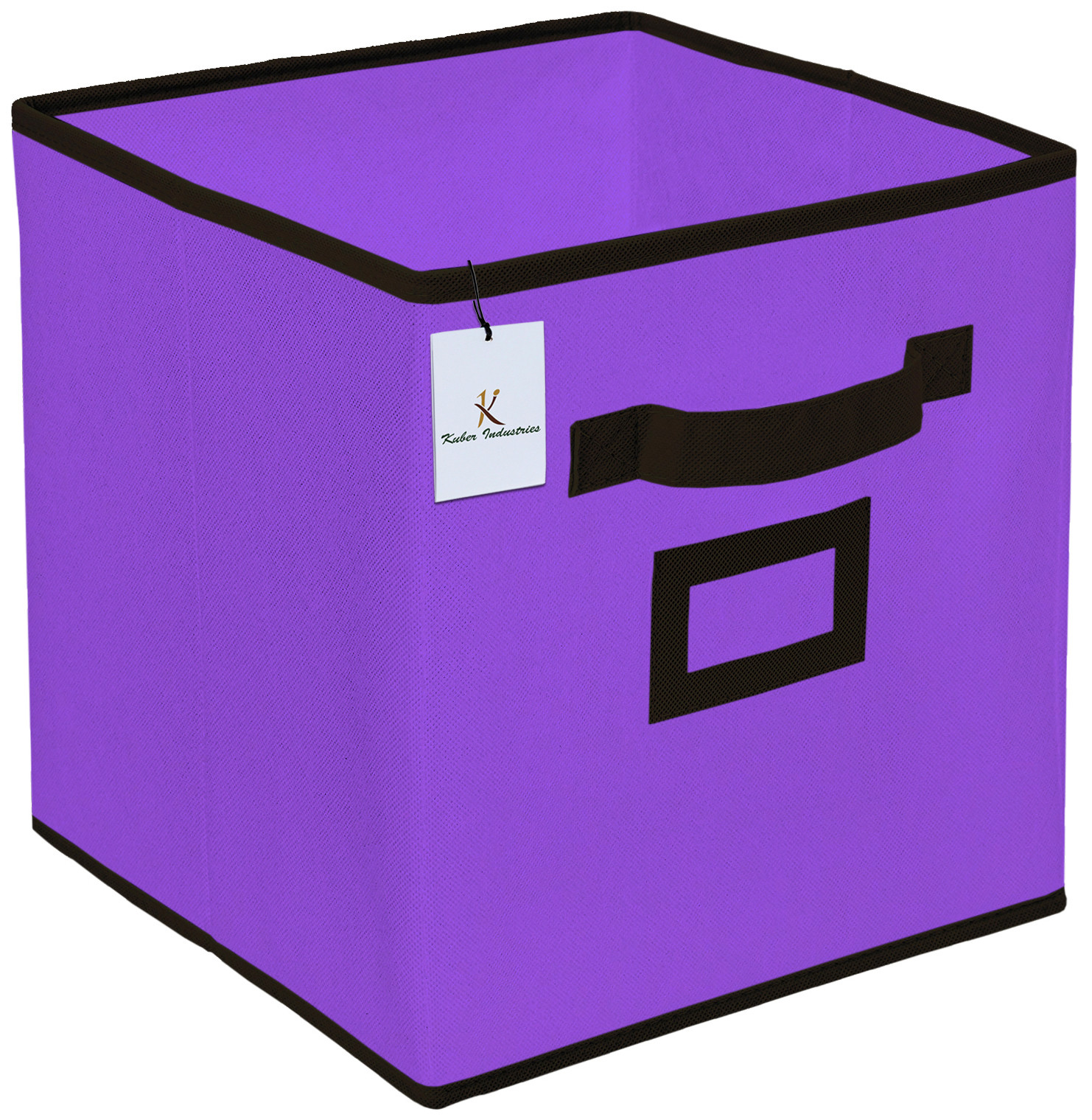 Kuber Industries Non Woven 2 Piece Shirt Stacker Wardrobe Organizer And Large Foldable Storage Organiser Cubes/Boxes (Purple) -CTKTC38387