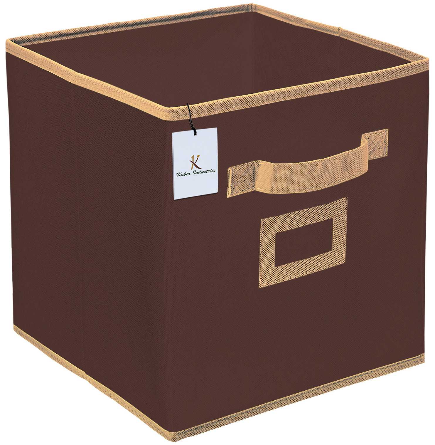Kuber Industries Non Woven 2 Piece Shirt Stacker Wardrobe Organizer And Small Foldable Storage Organiser Cubes/Boxes (Coffee) -CTKTC38323