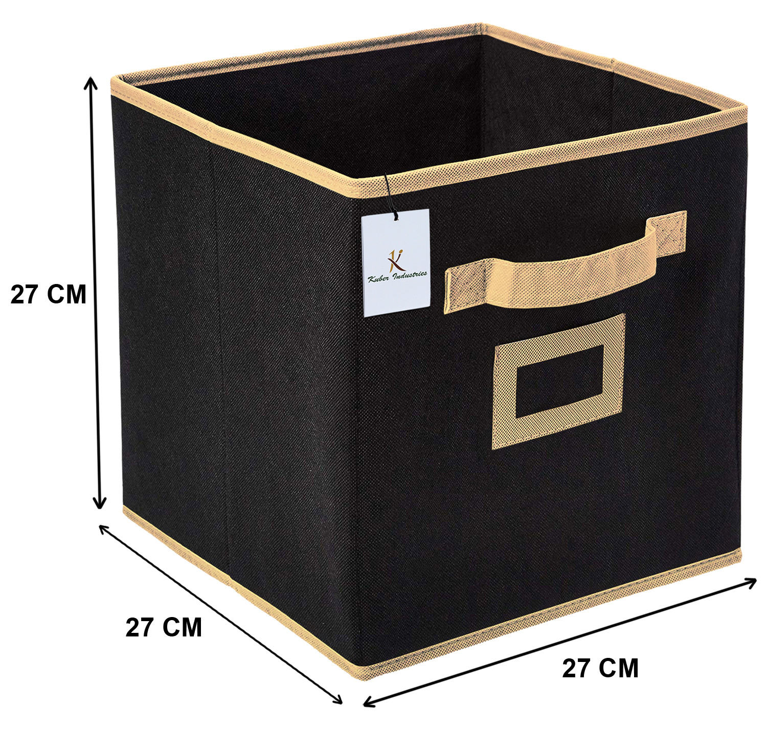 Kuber Industries Non Woven 2 Piece Shirt Stacker Wardrobe Organizer And Small Foldable Storage Organiser Cubes/Boxes (Black) -CTKTC38339