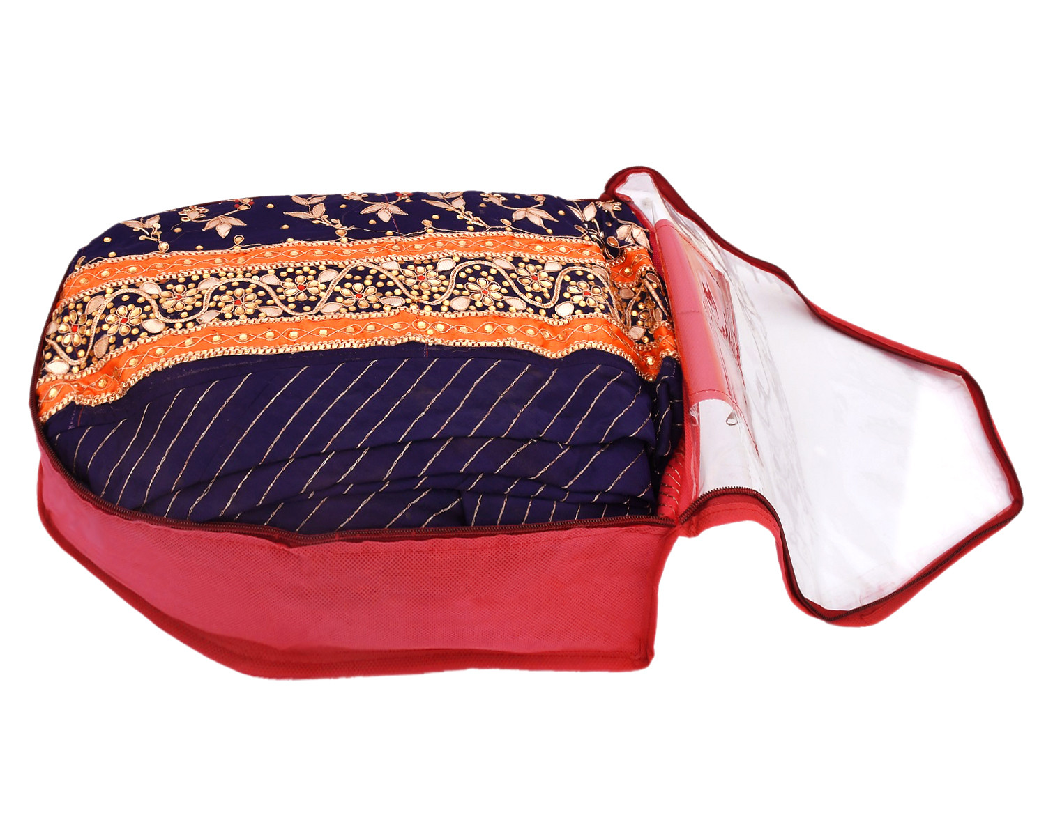 Kuber Industries Non-Woven Blouse Cover/Wardrobe organizer/Clothes Cover For  Blouse-(Red)