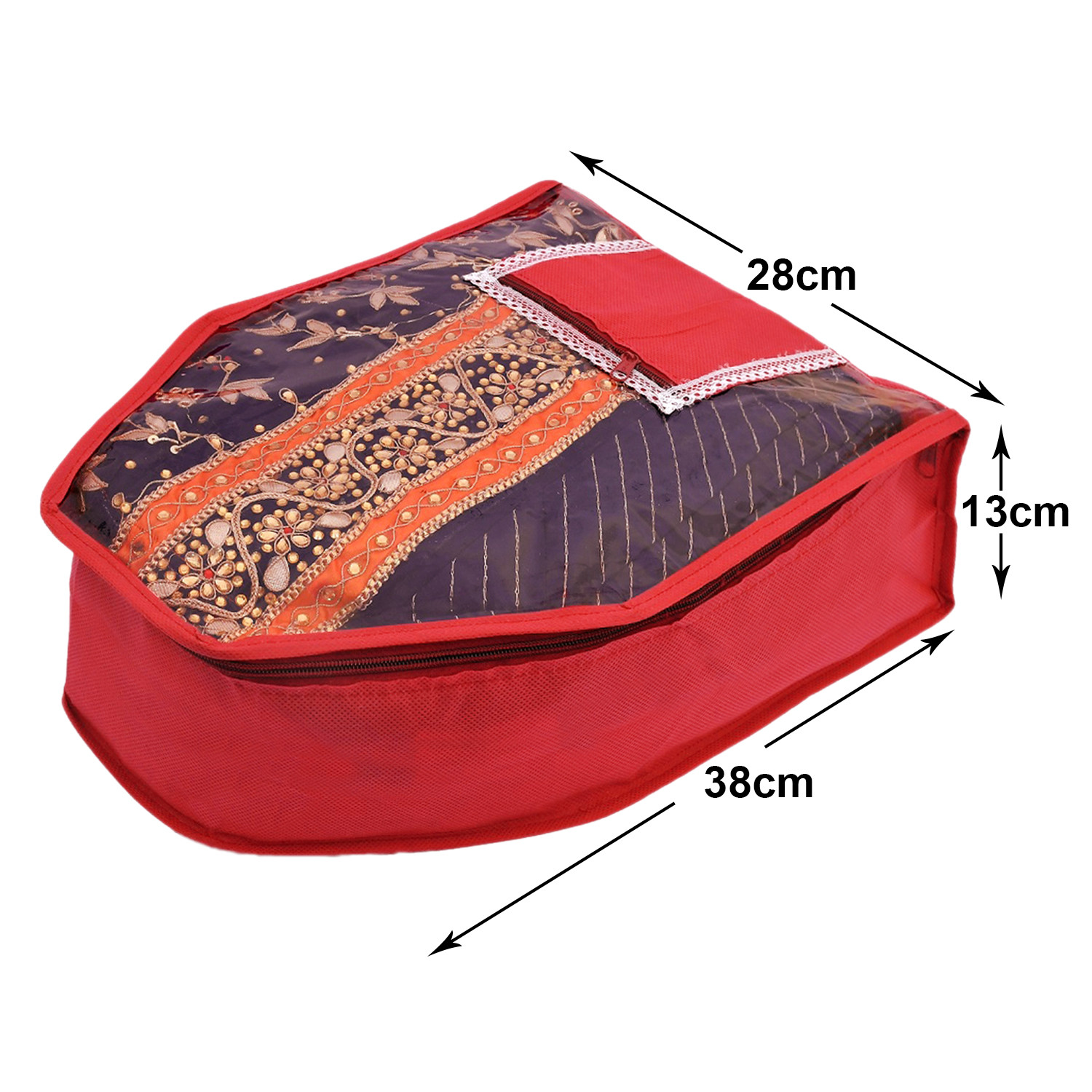 Kuber Industries Non-Woven Blouse Cover/Wardrobe organizer/Clothes Cover For  Blouse-(Red)