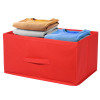 Non Woven Drawer Storage Organizer | Foldable Cloth Storage Organizer for Wardrobe | Storage Organiser for Books-Toys | Closet Storage For Socks, Bra, Scarfs | Plain | Red