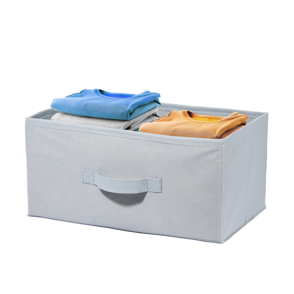 Image of Kuber Industries Non Woven Drawer Storage Organizer | Foldable Cloth Storage Organizer for Wardrobe | Storage Organiser for Books-Toys | Closet Storage For Socks, Bra, Scarfs | Plain | Grey