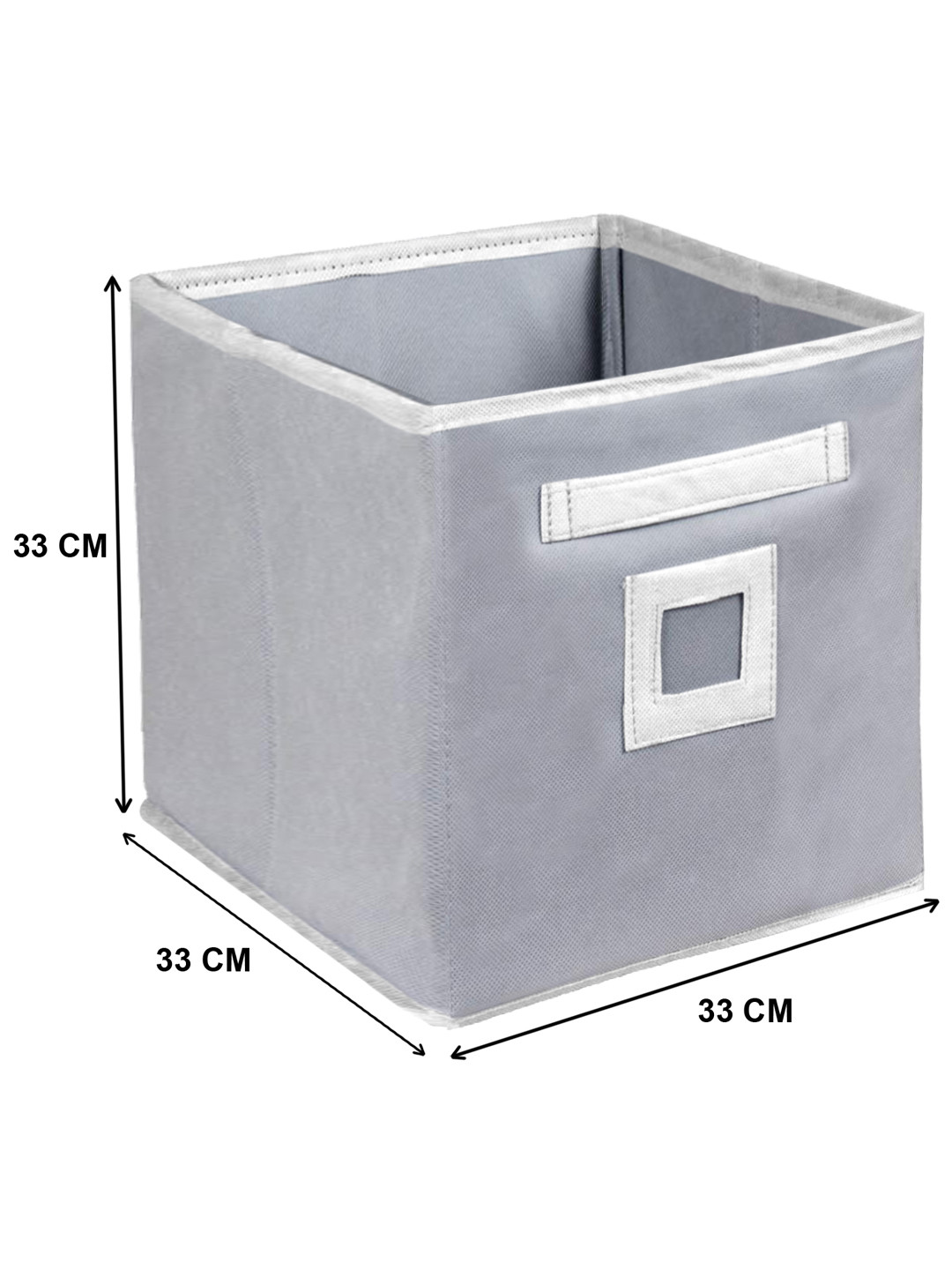 Kuber Industries Non Woven Fabric Foldable Storage Cube Toy,Books,Shoes Storage Box With Handle,Extra Large (Grey)-KUBMART2119