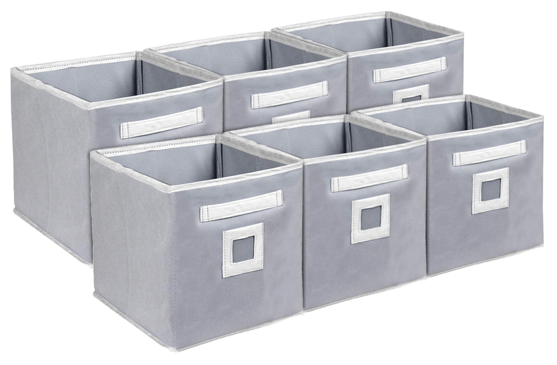 Kuber Industries Non Woven Fabric Foldable Storage Cube Toy,Books,Shoes Storage Box With Handle,Extra Large (Grey)-KUBMART2119