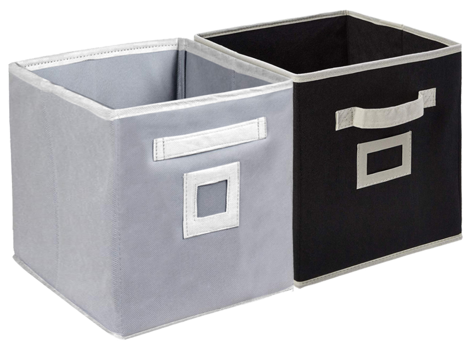 Kuber Industries Non Woven Fabric Foldable Storage Cube Toy,Books,Shoes Storage Box With Handle,Extra Large (Grey & Black)-KUBMART2129