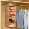 Non Woven Foldable 4 Shelf Hanging Closet Organizer | Perfect for Daily Clothes/Garment | Multipurpose Wardrobe/Cupboard/Almirah Hanging Cloth Organizer | New Flower - Brown