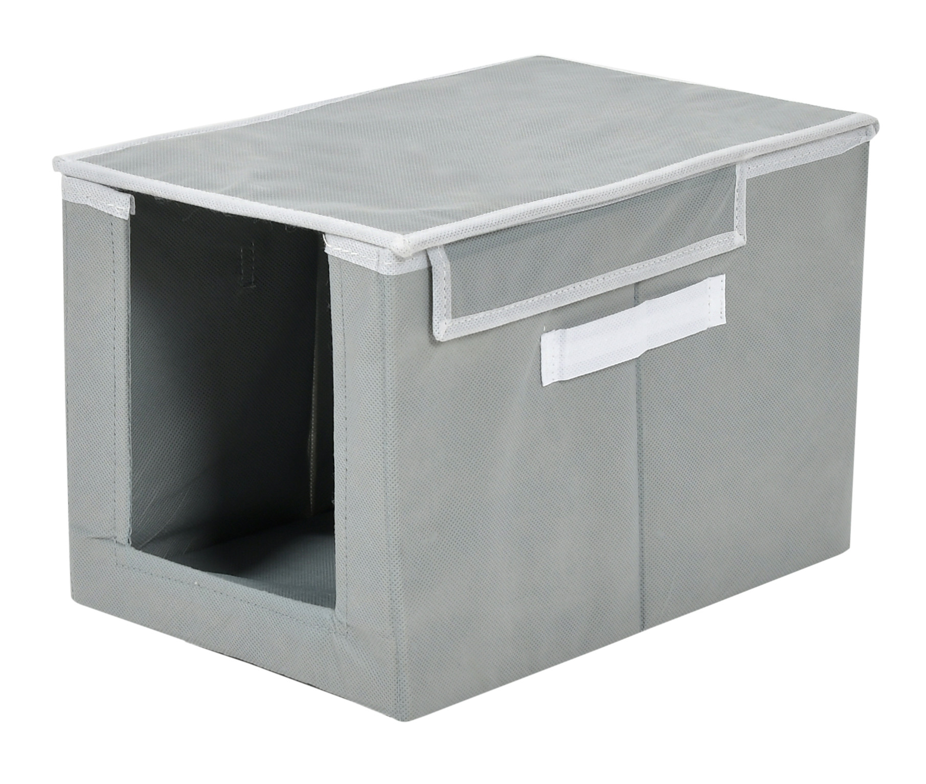 Kuber Industries Non-Woven Foldable Cloth Saree Stacker Cloth Wardrobe Organizer For Shirts, Sarees, Lehangas With Carrying Handle & Lid (Grey)-HS43KUBMART26881