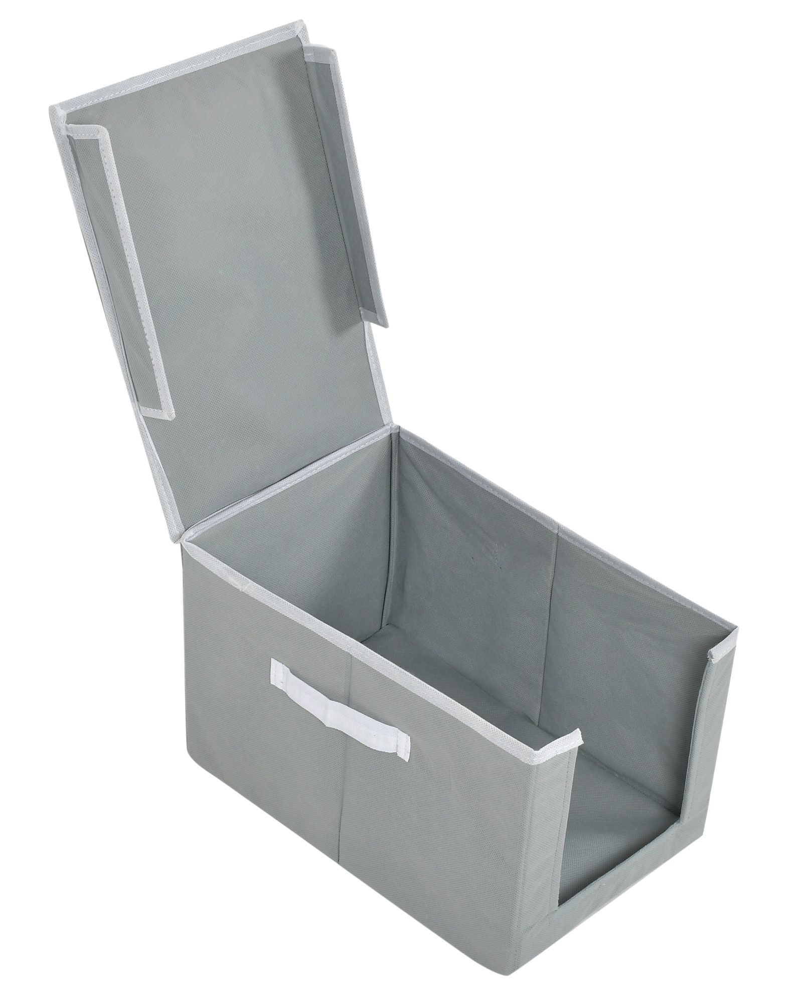 Kuber Industries Non-Woven Foldable Cloth Saree Stacker Cloth Wardrobe Organizer For Shirts, Sarees, Lehangas With Carrying Handle & Lid (Grey)-HS43KUBMART26881